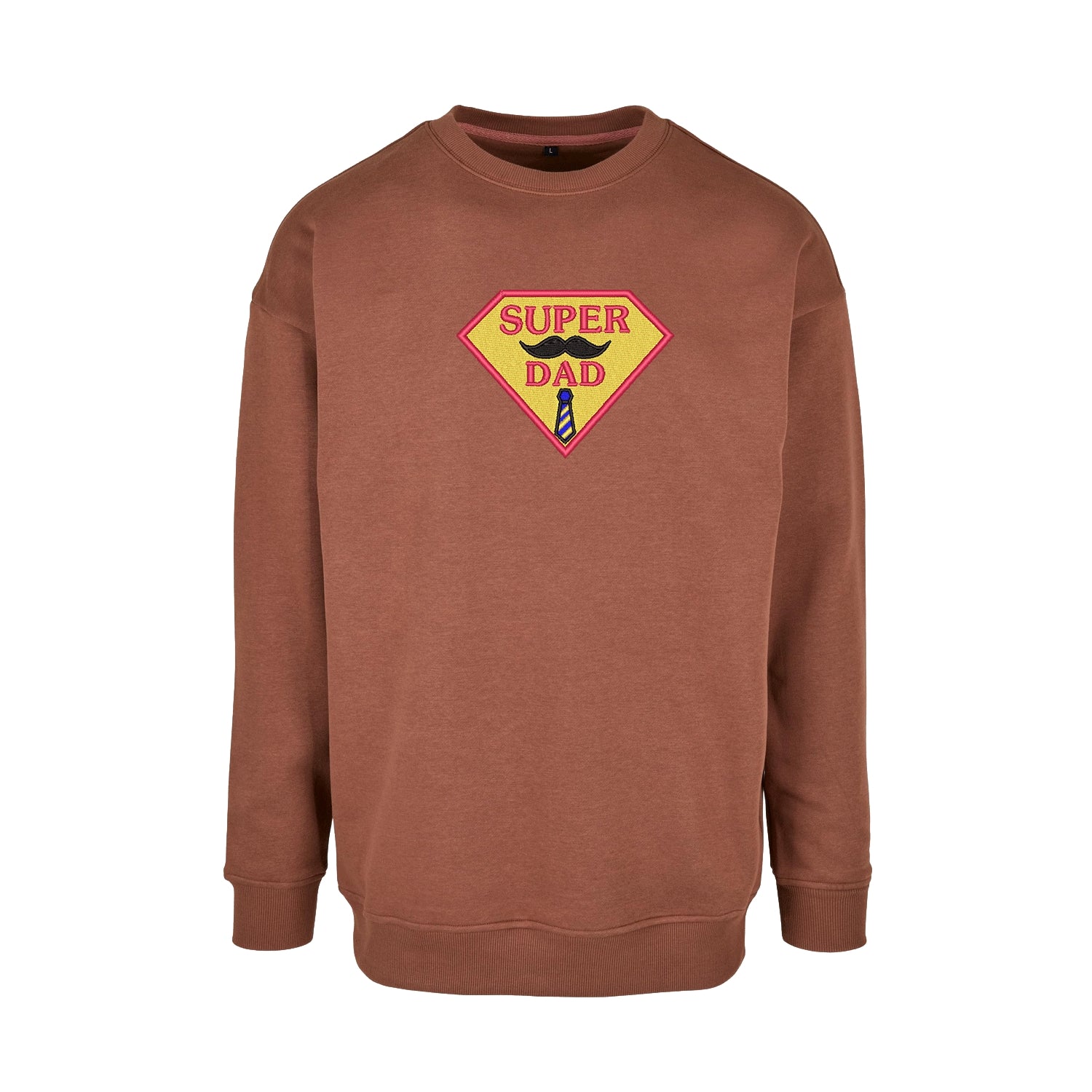 Bluza bez kaptura „Super Dad” z haftem | Prezent dla taty | Bluza bez kaptura dla superbohatera Haft z radości