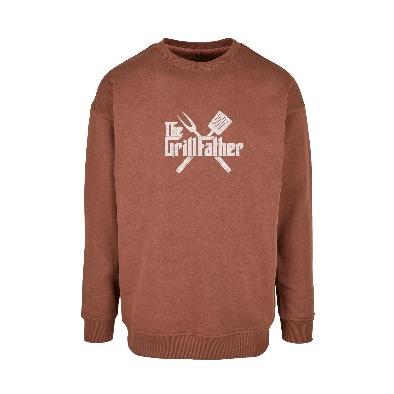 Bluza bez kaptura „The Grill Father” z haftem | Prezent dla fana grilla | Śmieszna bluza na Dzień Ojca lub urodziny Haft z radości