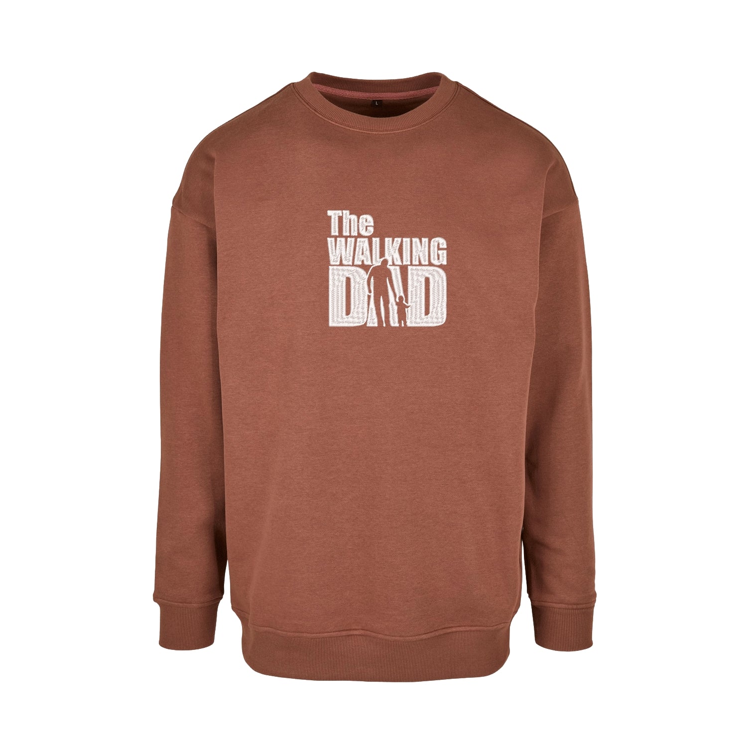 Bluza bez kaptura „The Walking Dad” z haftem | Śmieszny prezent dla taty | Bluza bez kaptura z oryginalnym wzorem Haft z radości