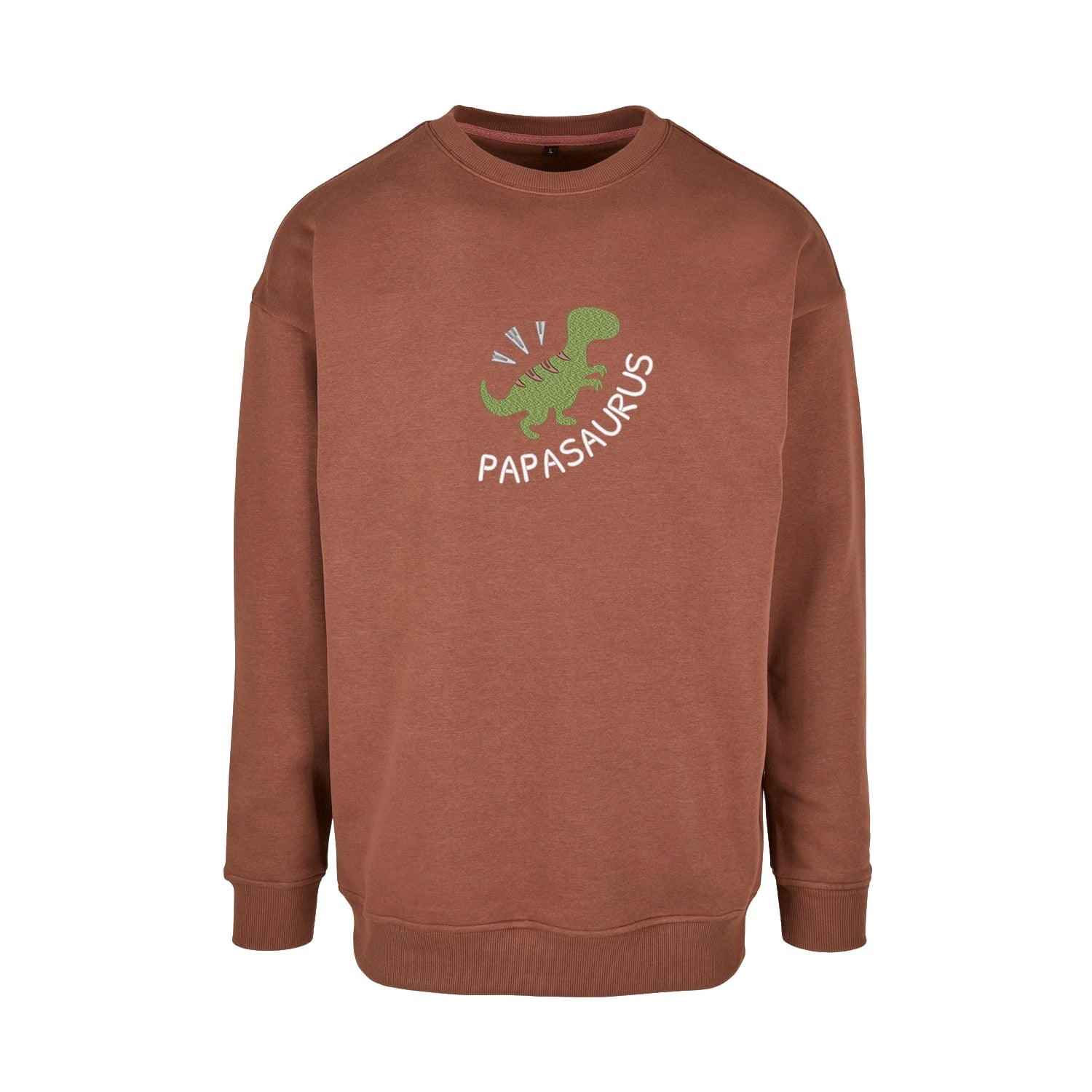 Bluza "Papasaurus" z haftem dla taty | Prezent na Dzień Ojca | Bluza bez kaptura z dinozaurem Haft z radości