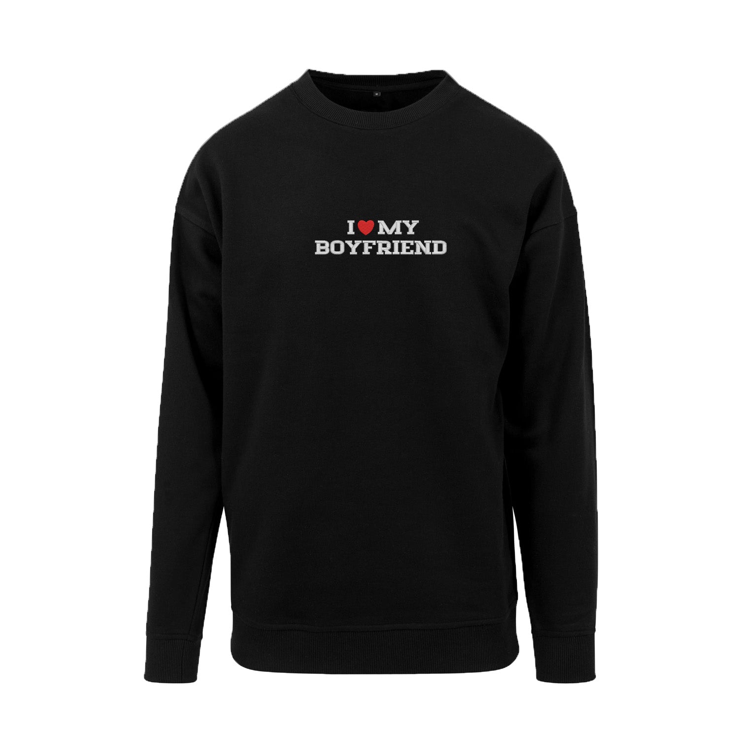 Bluza I LOVE MY BOYFRIEND z haftem – z kapturem, bez kaptura lub oversize Haft z radości - nadruki i haft na odzieży Warszawa