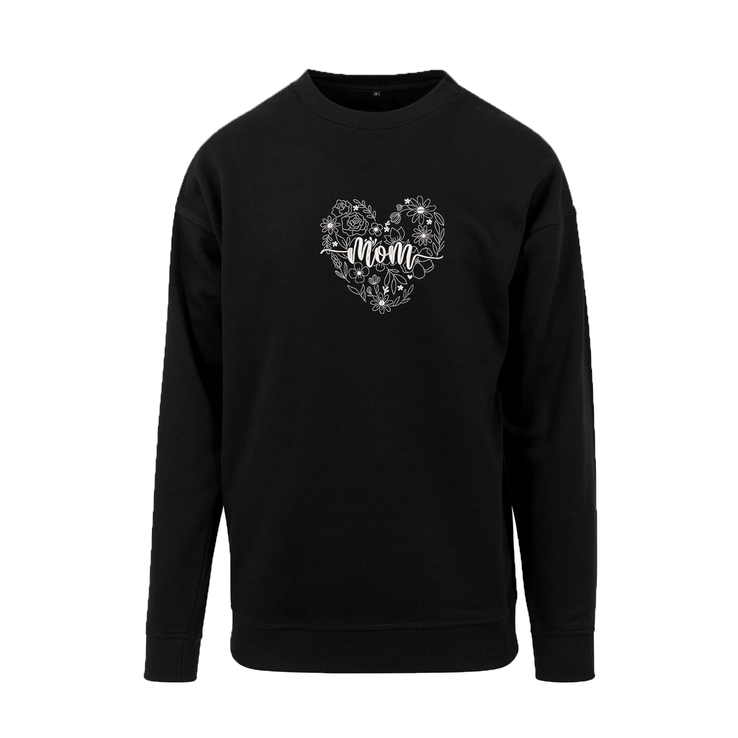 Bluza damska z haftem “Mom Heart Floral Embroidery Designs” – oversize, z kapturem lub bez Haft z radości - nadruki i haft na odzieży Warszawa