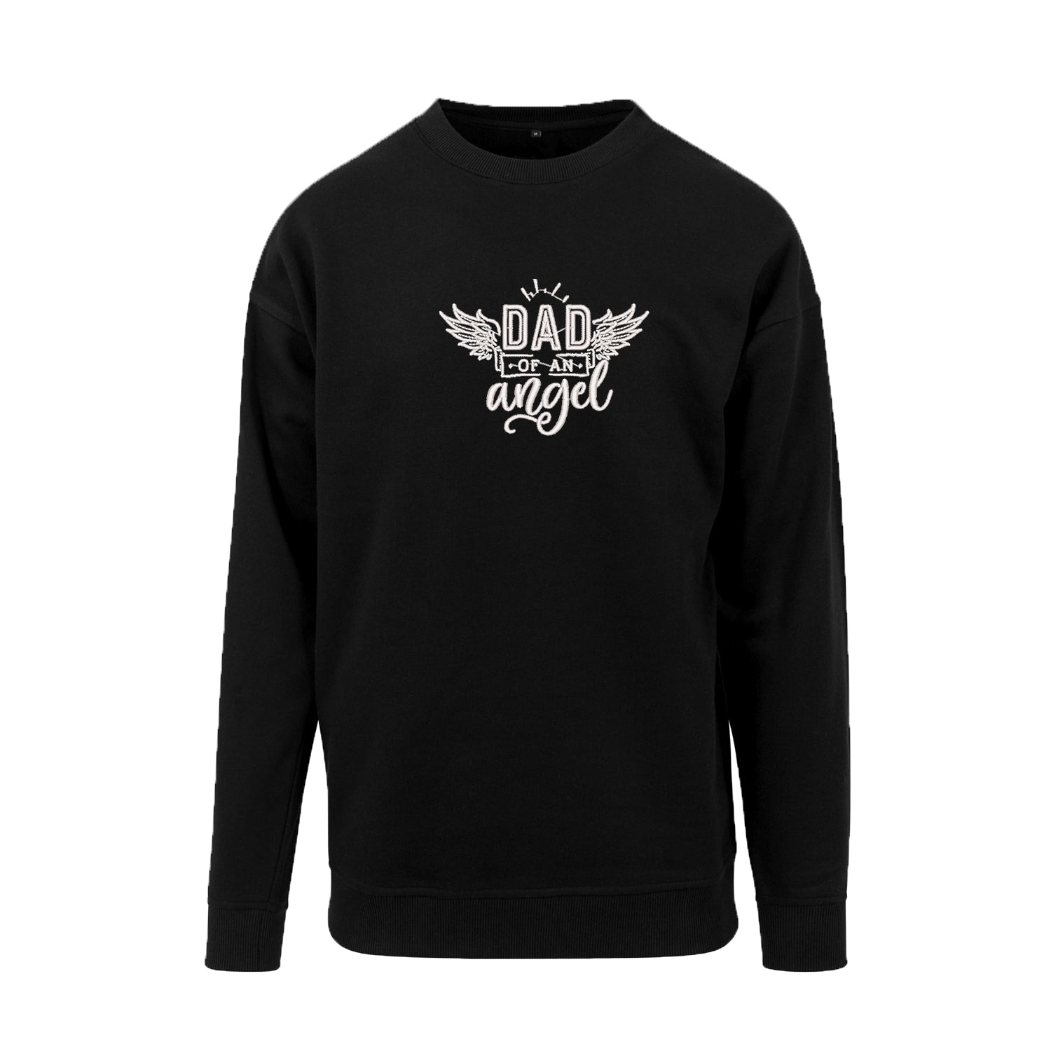 Bluza bez kaptura „Dad of an Angel” z haftem – wzruszający prezent dla taty aniołka | Pamiątkowa bluza upamiętniająca Haft z radości