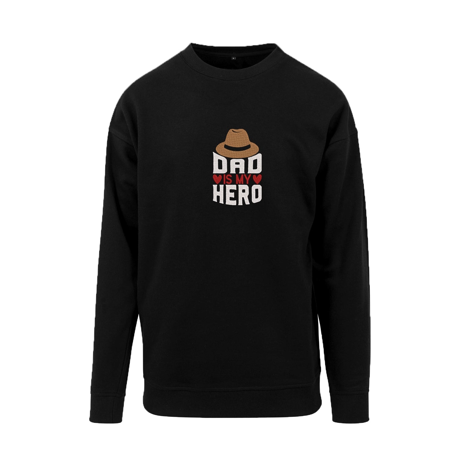 Bluza bez kaptura „Dad is My Hero” z haftem komputerowym – idealna na prezent dla taty Haft z radości