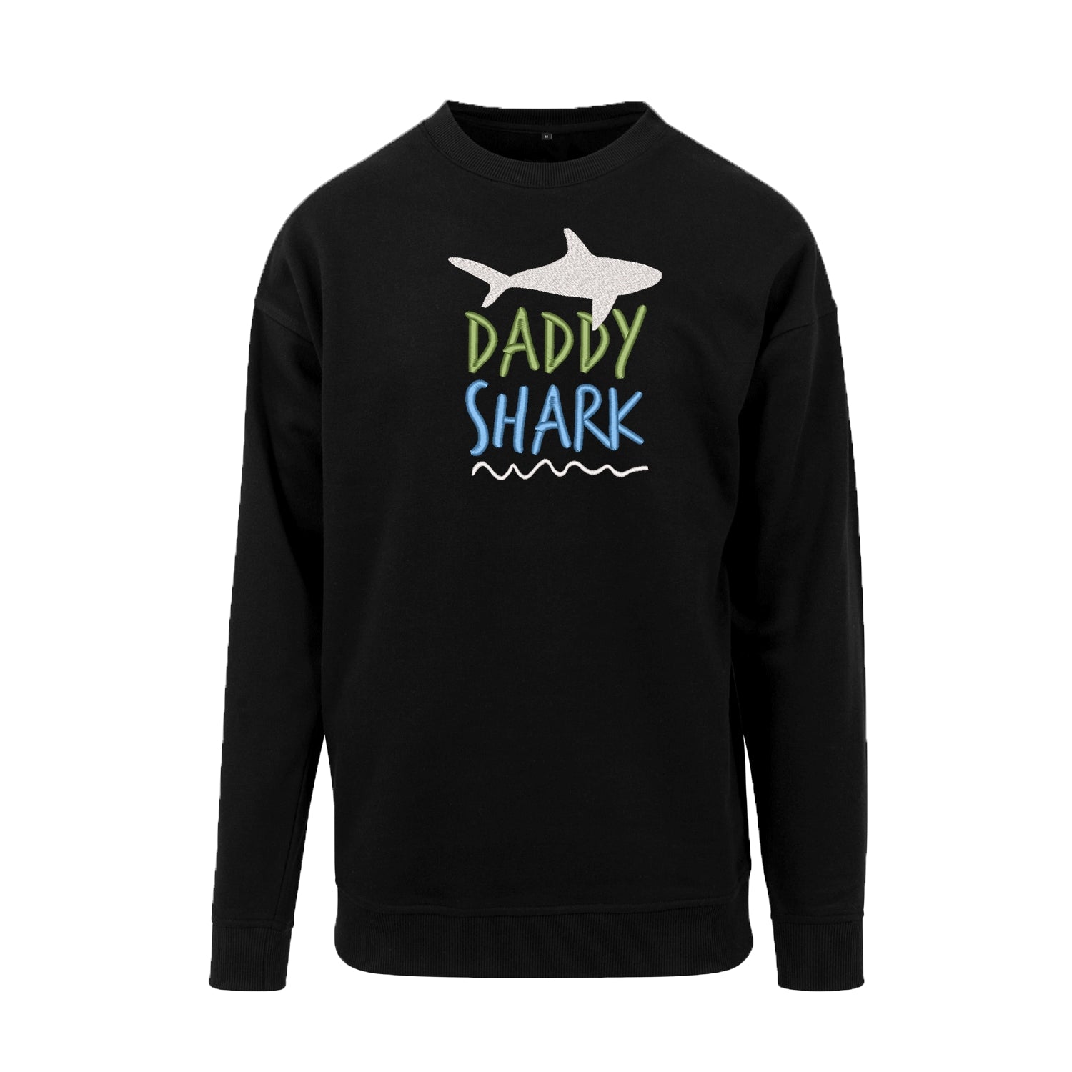 Bluza bez kaptura z haftem „Daddy Shark” | Prezent dla taty z humorem Haft z radości