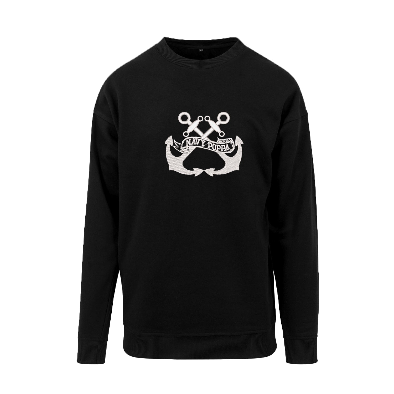 Bluza "Navy Poppa" z haftem | Bluza bez kaptura dla taty marynarza | Prezent dla taty z pasją do morza Haft z radości