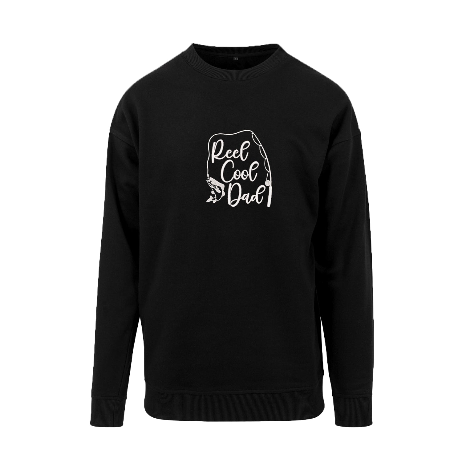 Bluza bez kaptura „Reel Cool Dad” z haftem | Prezent dla wędkarza | Bluza bez kaptura dla taty Haft z radości