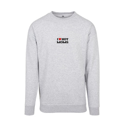 Bluza I LOVE HOT MOMS z haftem – klasyczna, z kapturem lub oversize Haft z radości - nadruki i haft na odzieży Warszawa