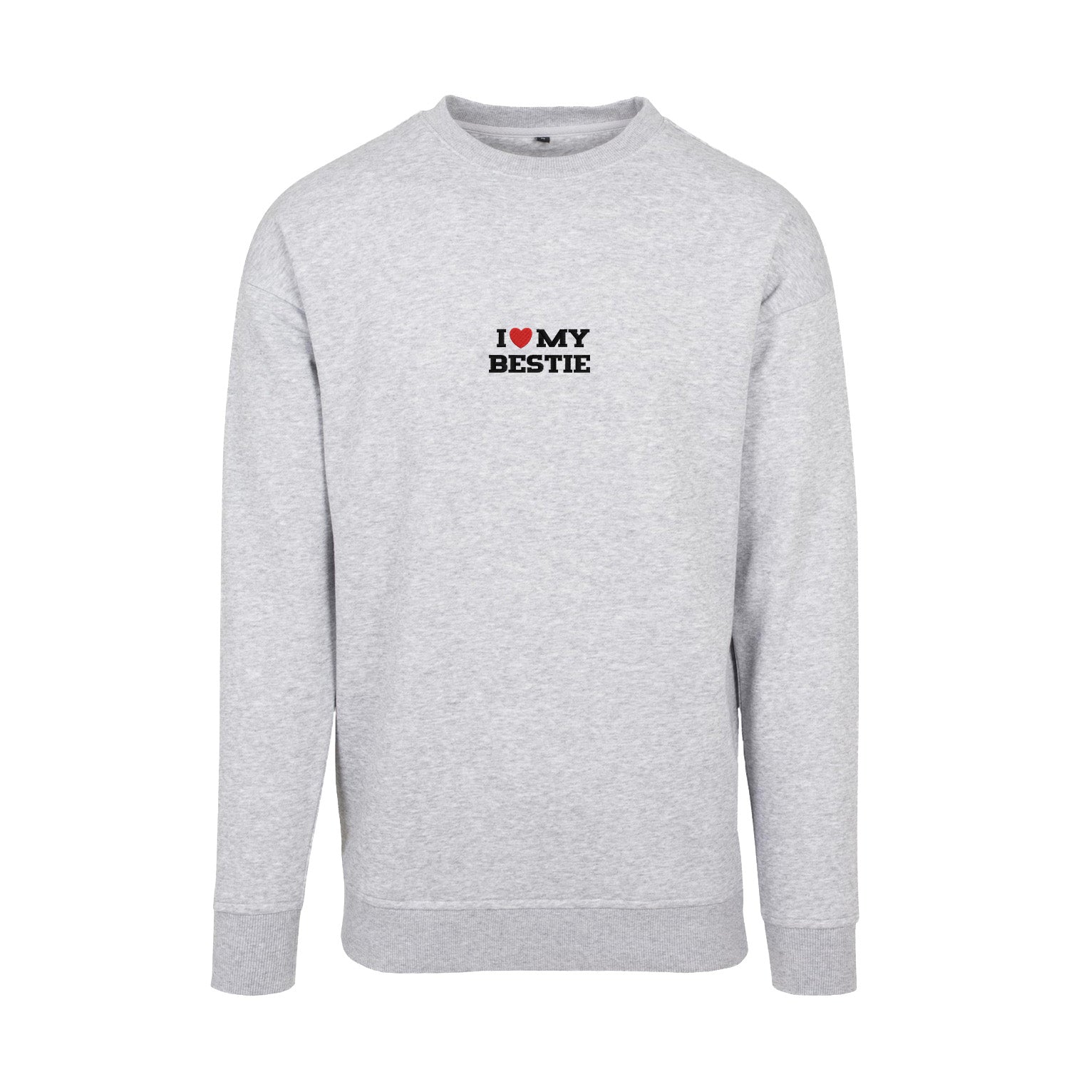 Bluza I LOVE MY BESTIE z haftem – klasyczna, z kapturem lub oversize Haft z radości - nadruki i haft na odzieży Warszawa