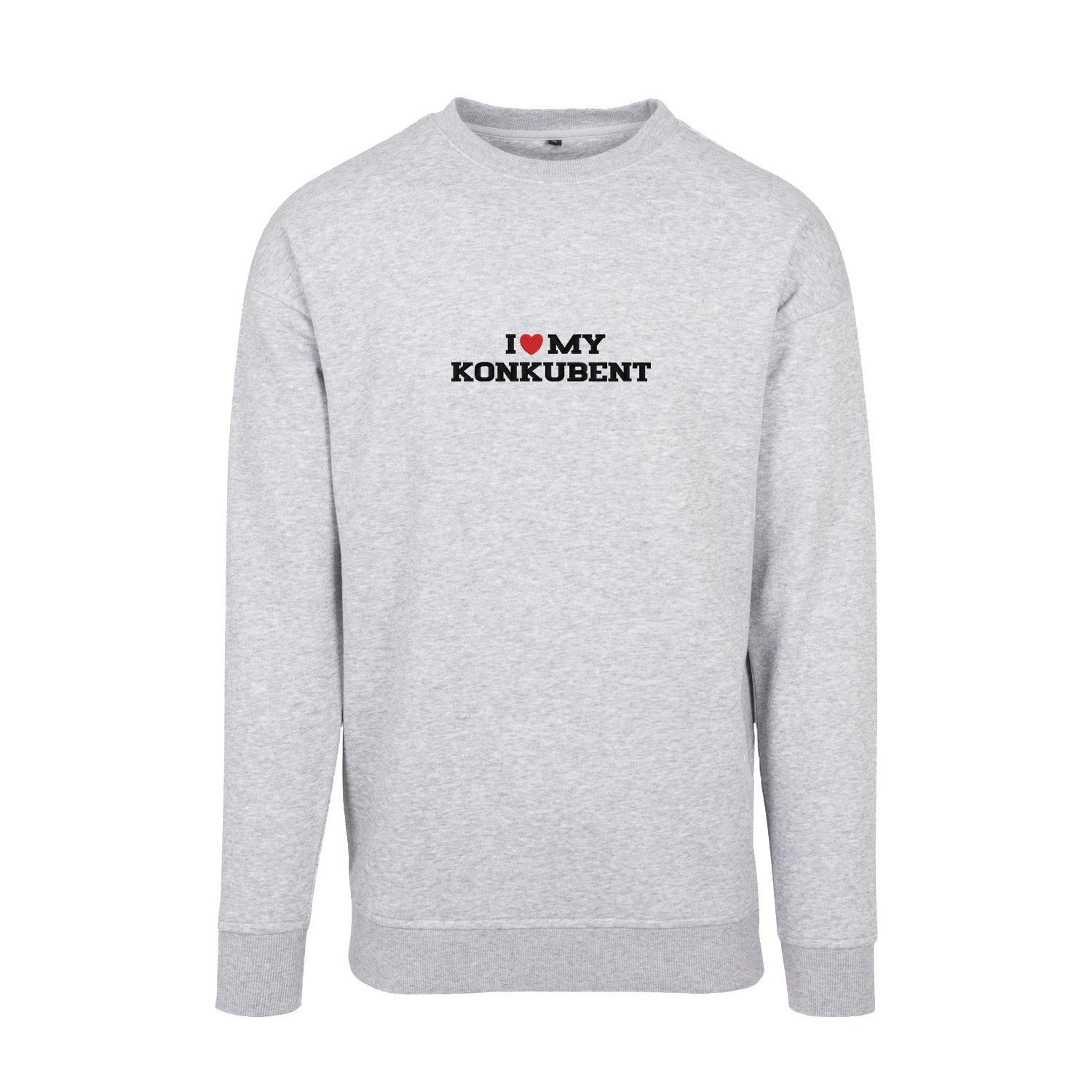 Bluza I LOVE MY KONKUBENT z haftem – klasyczna, z kapturem lub oversize Haft z radości - nadruki i haft na odzieży Warszawa