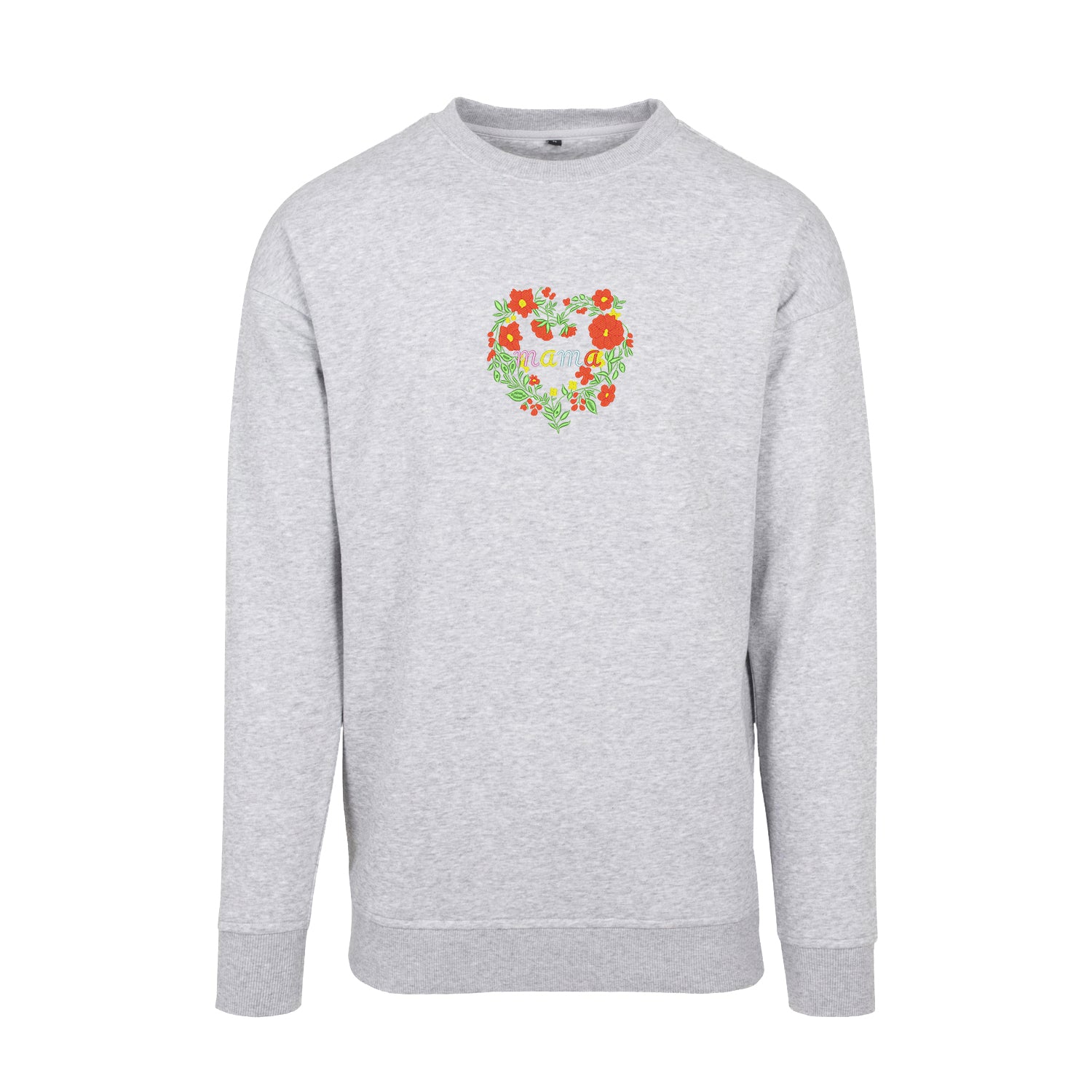 Bluza z haftem Floral Mom Embroidery – serce pełne kwiatów dla mamy Haft z radości - nadruki i haft na odzieży Warszawa