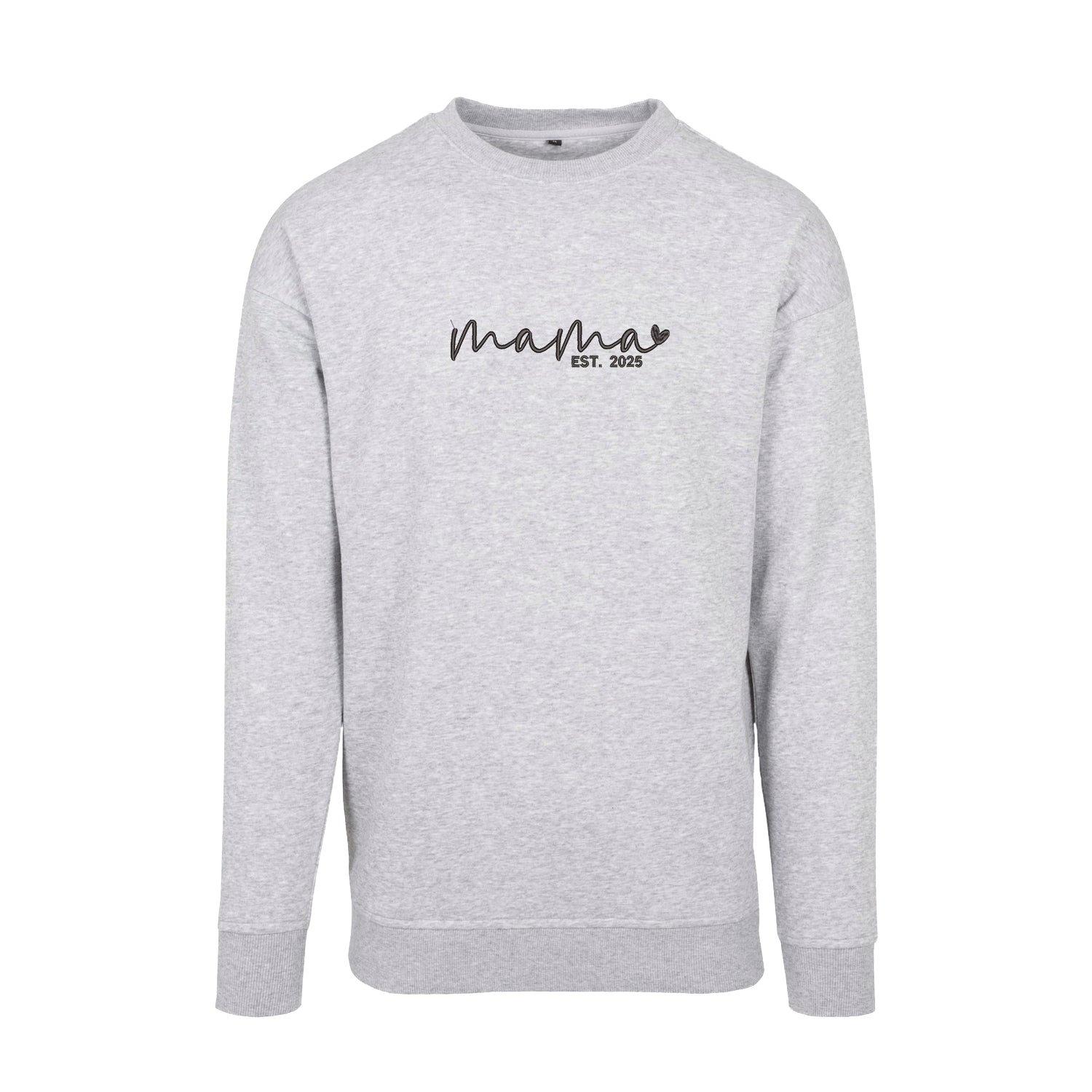 Bluza z haftem Mama Est – personalizowany wzór dla świeżo upieczonych mam Haft z radości - nadruki i haft na odzieży Warszawa
