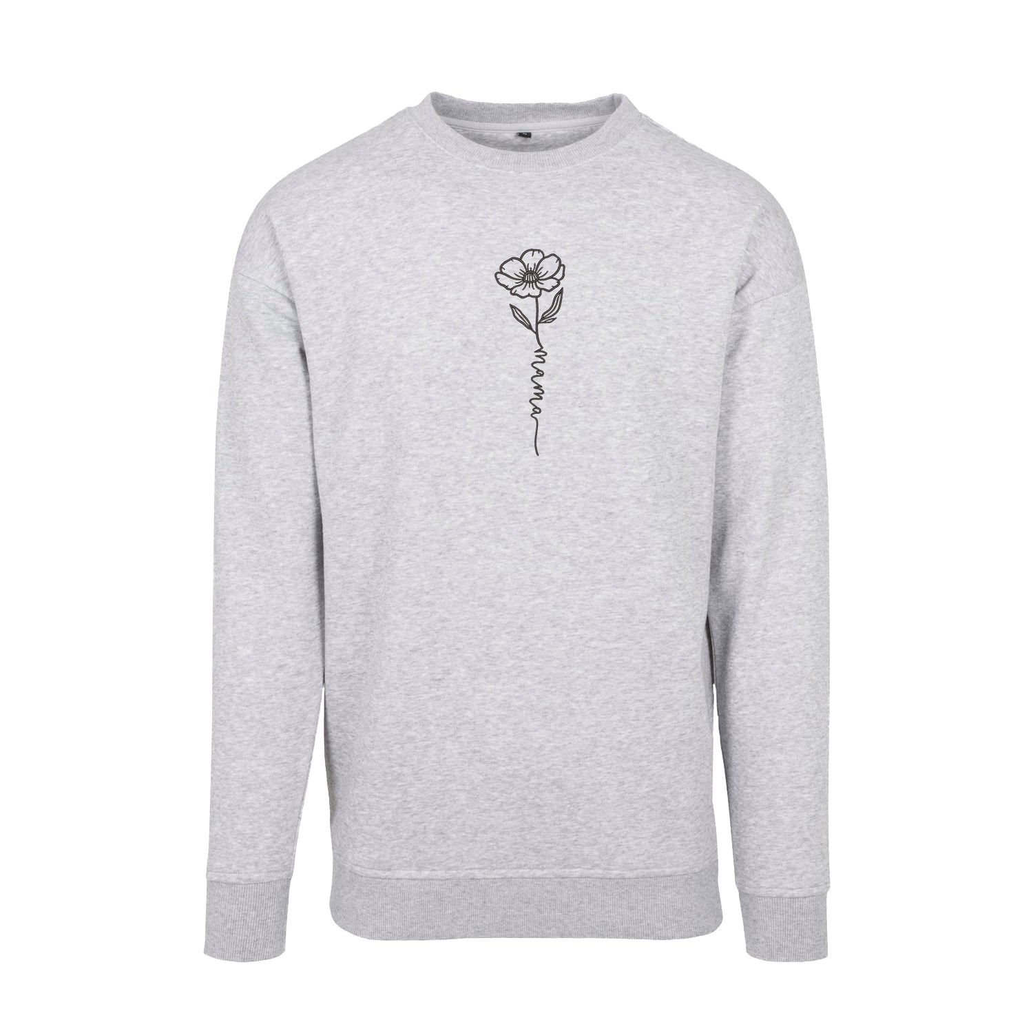 Bluza z haftem Mama Flower 5 – minimalistyczny kwiatowy akcent dla mamy Haft z radości - nadruki i haft na odzieży Warszawa