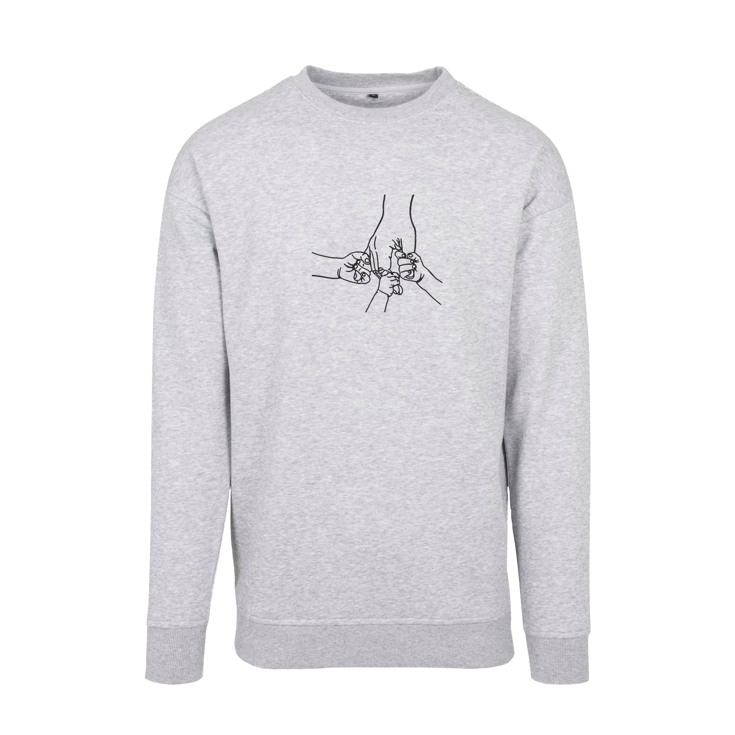 Bluza bez kaptura z haftem „Father and Three Kids Hands” | Personalizowany prezent dla taty