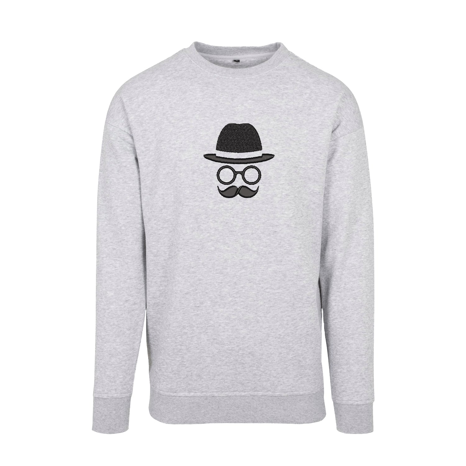 Bluza bez kaptura z haftem „Father with Moustache” | Stylowy prezent dla taty z charakterem