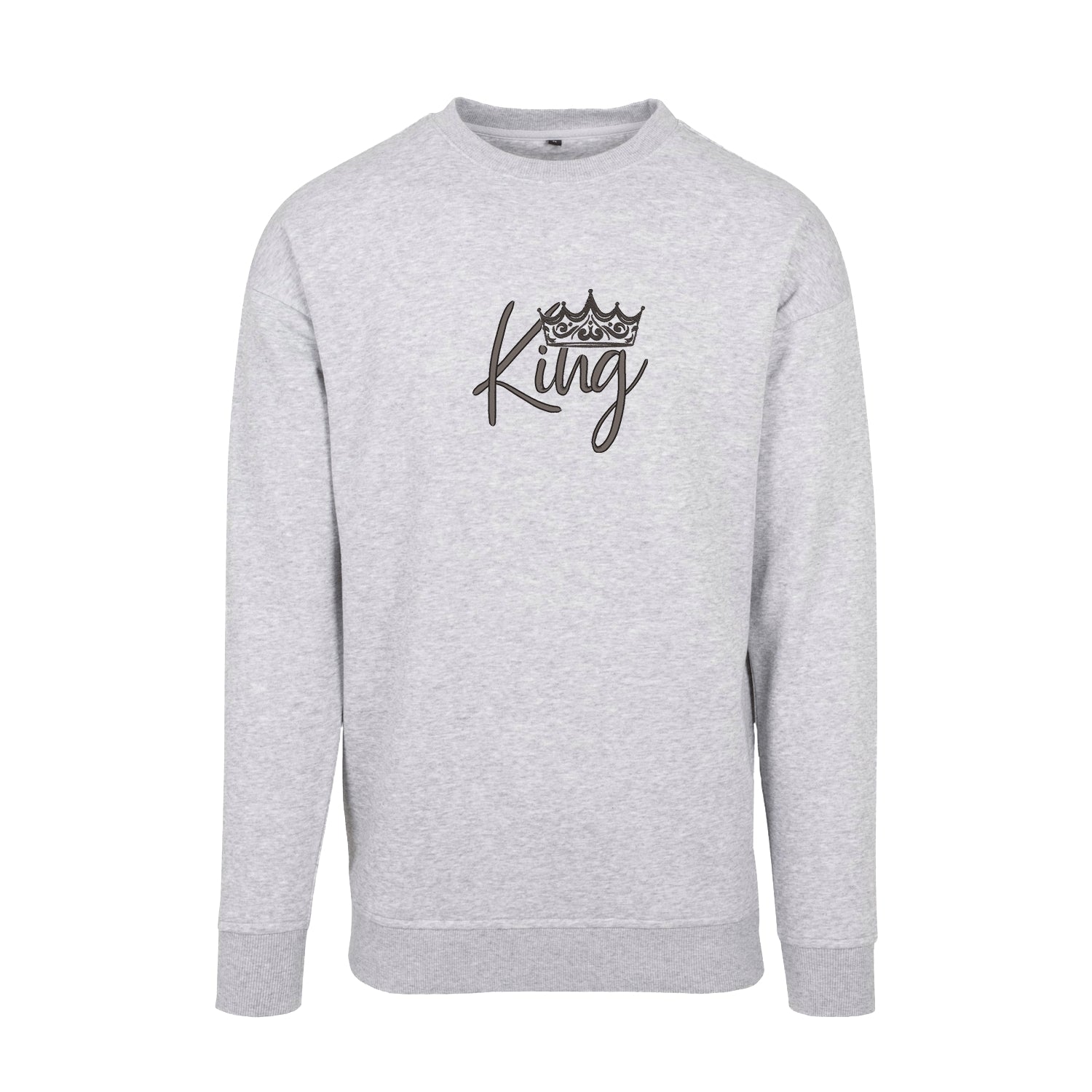 Bluza bez kaptura z haftem "King Crown" bez kaptura | Stylowa bluza męska | Prezent dla Króla domu Haft z radości