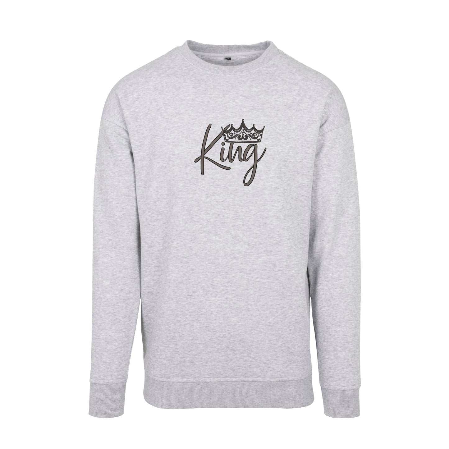 Bluza bez kaptura z haftem "King Crown" bez kaptura | Stylowa bluza męska | Prezent dla Króla domu