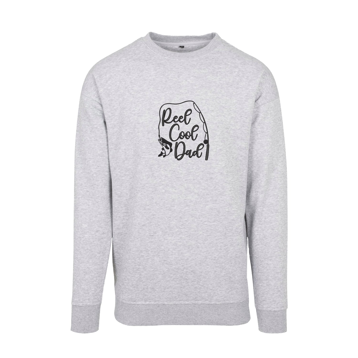Bluza bez kaptura „Reel Cool Dad” z haftem | Prezent dla wędkarza | Bluza bez kaptura dla taty Haft z radości
