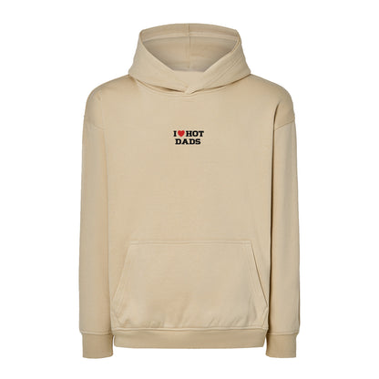 Bluza I LOVE HOT DADS z haftem – klasyczna, z kapturem lub oversize Haft z radości - nadruki i haft na odzieży Warszawa