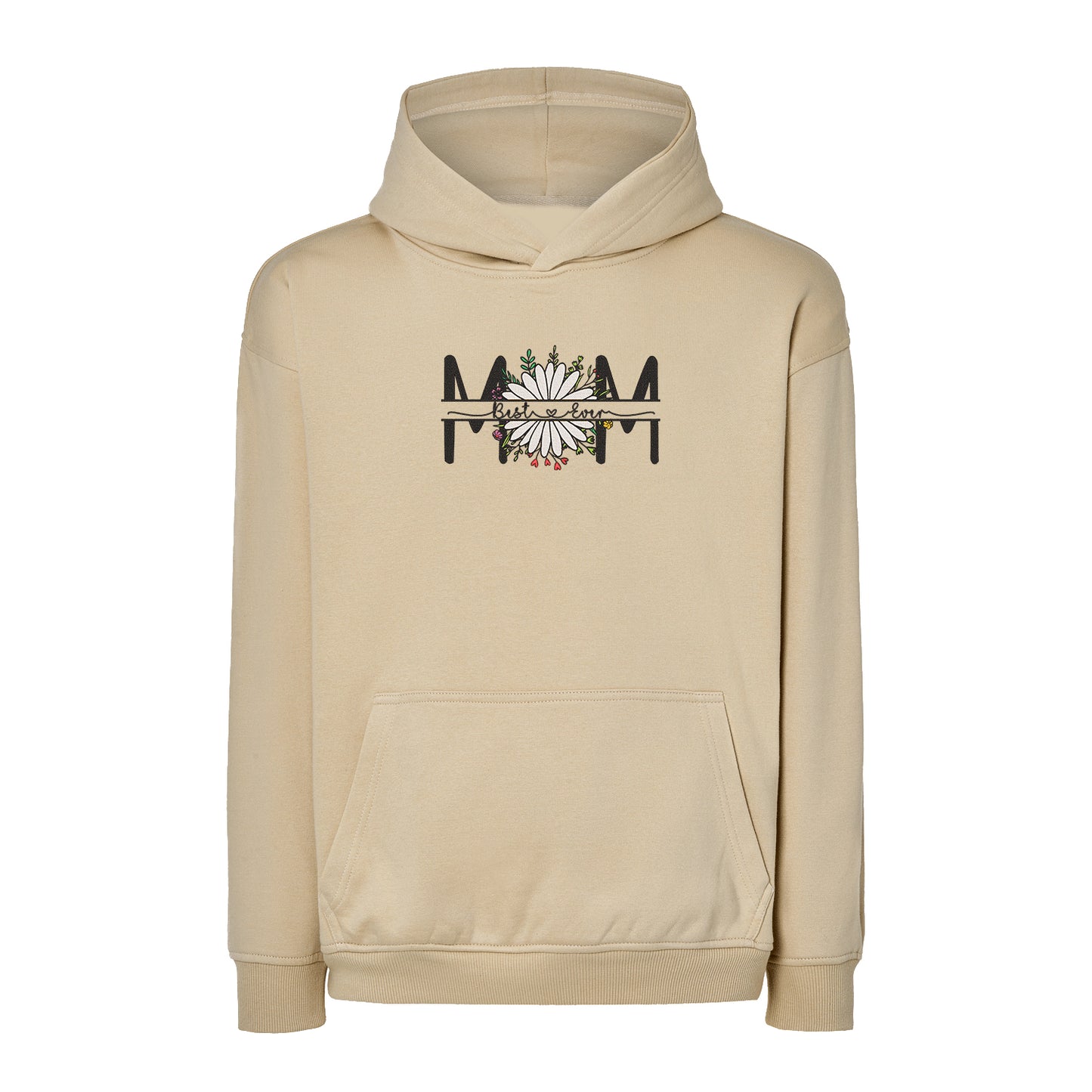 Bluza z haftem Best Mom Ever Flower – delikatny kwiatowy akcent dla wyjątkowej mamy Haft z radości - nadruki i haft na odzieży Warszawa