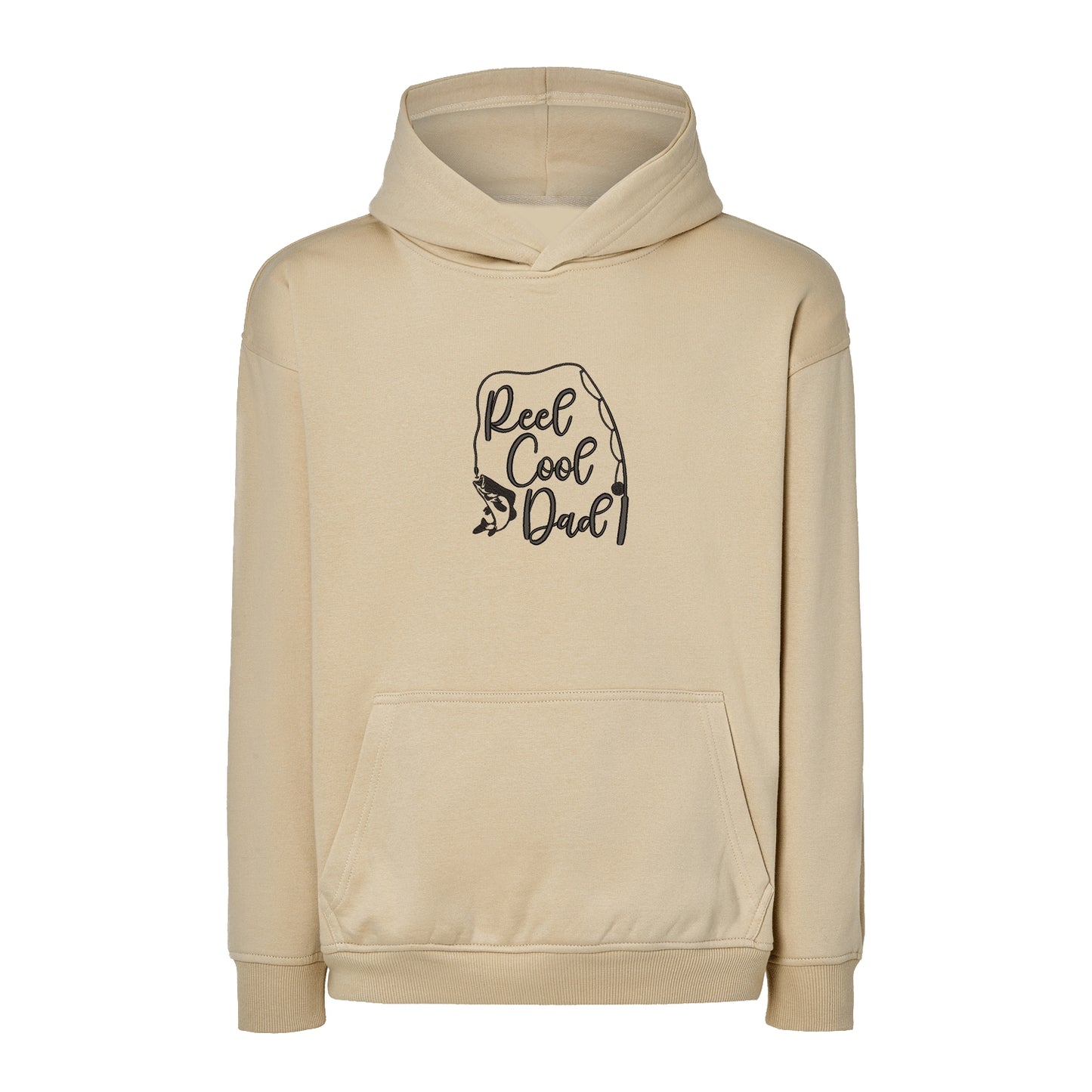 Bluza „Reel Cool Dad” z haftem komputerowym – idealna bluza dla taty wędkarza, dostępna w kroju bez kaptura, z kapturem i oversize Haft z radości - nadruki i haft na odzieży Warszawa