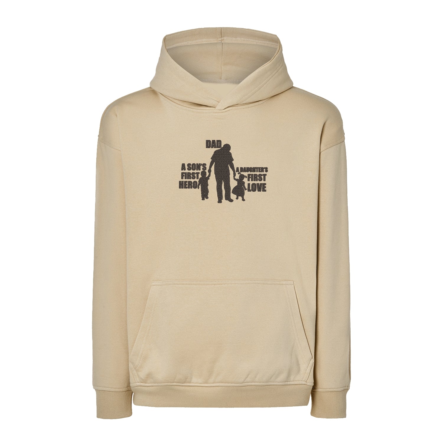 Bluza oversize z haftem „Dad: A Son’s First Hero, A Daughter’s First Love” – Prezent dla Taty Haft z radości