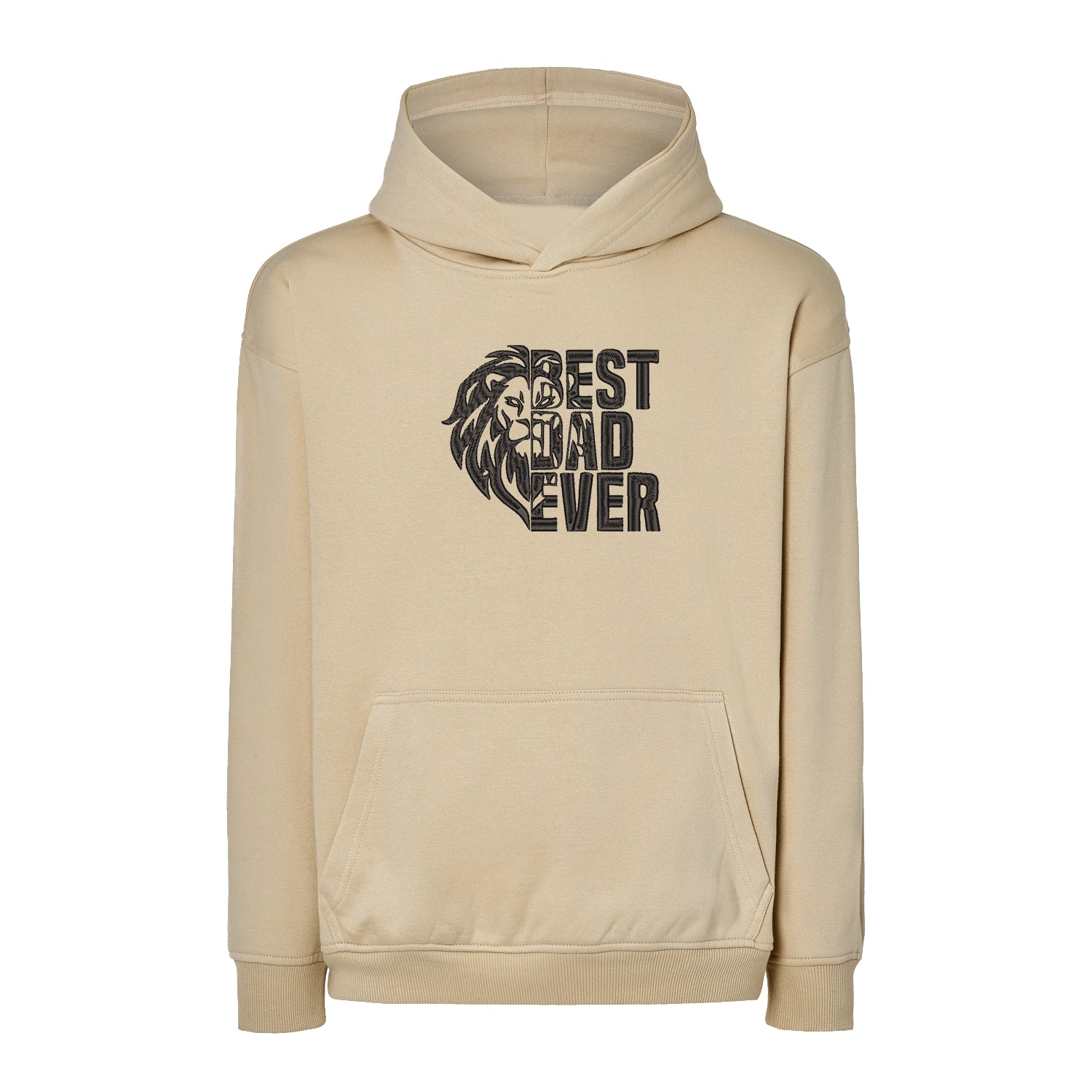 Bluza oversize "Lion Best Dad Ever" z haftem | Prezent dla najlepszego taty | Haft komputerowy Haft z radości