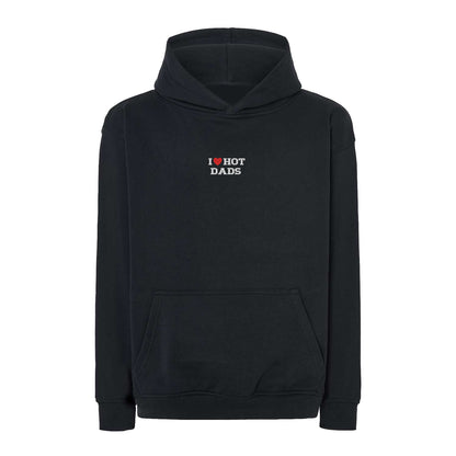 Bluza I LOVE HOT DADS z haftem – klasyczna, z kapturem lub oversize Haft z radości - nadruki i haft na odzieży Warszawa