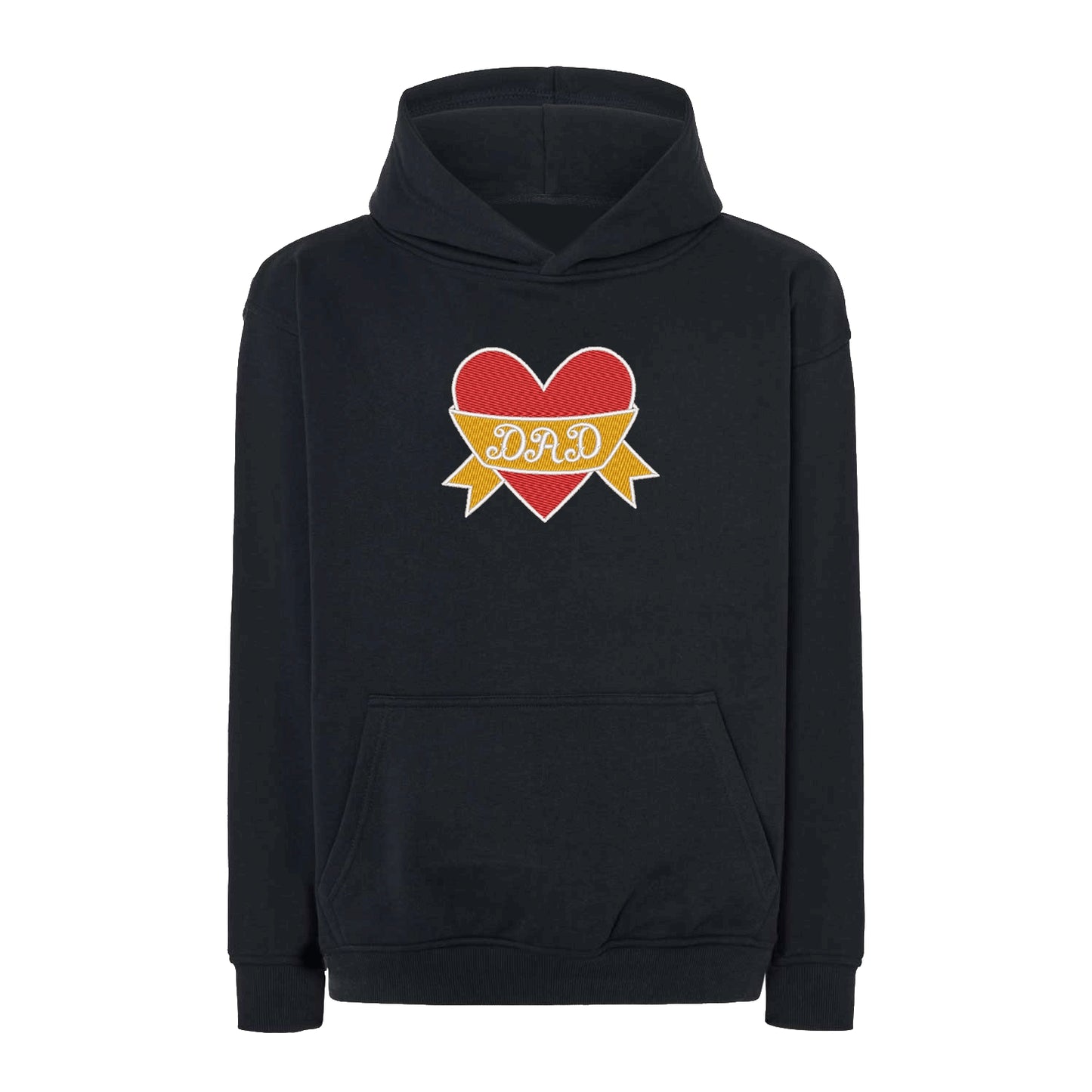 Bluza oversize „Dad Heart Tattoo” z haftem – stylowy prezent dla taty | Odzież z haftem komputerowym