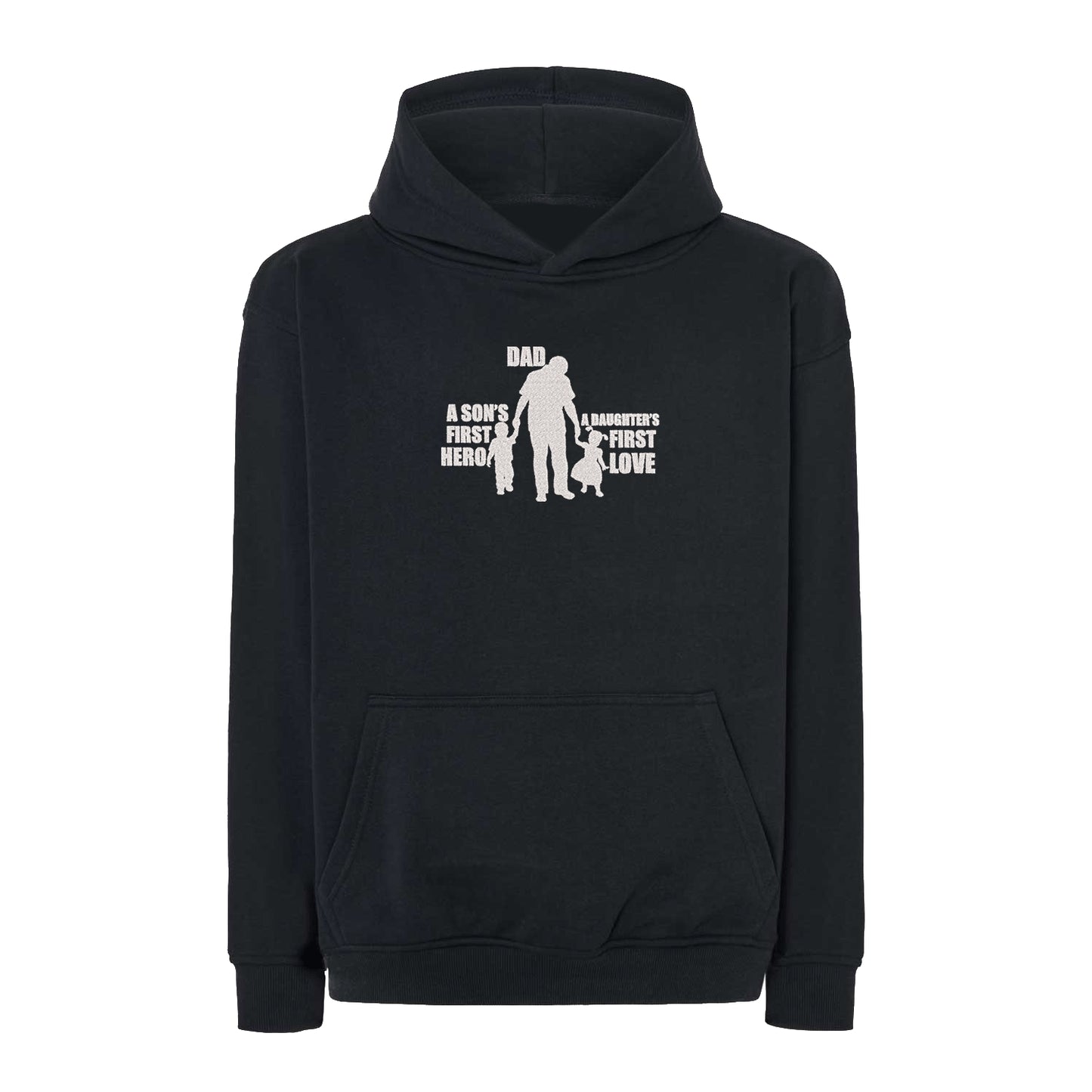 Bluza oversize z haftem „Dad: A Son’s First Hero, A Daughter’s First Love” – Prezent dla Taty