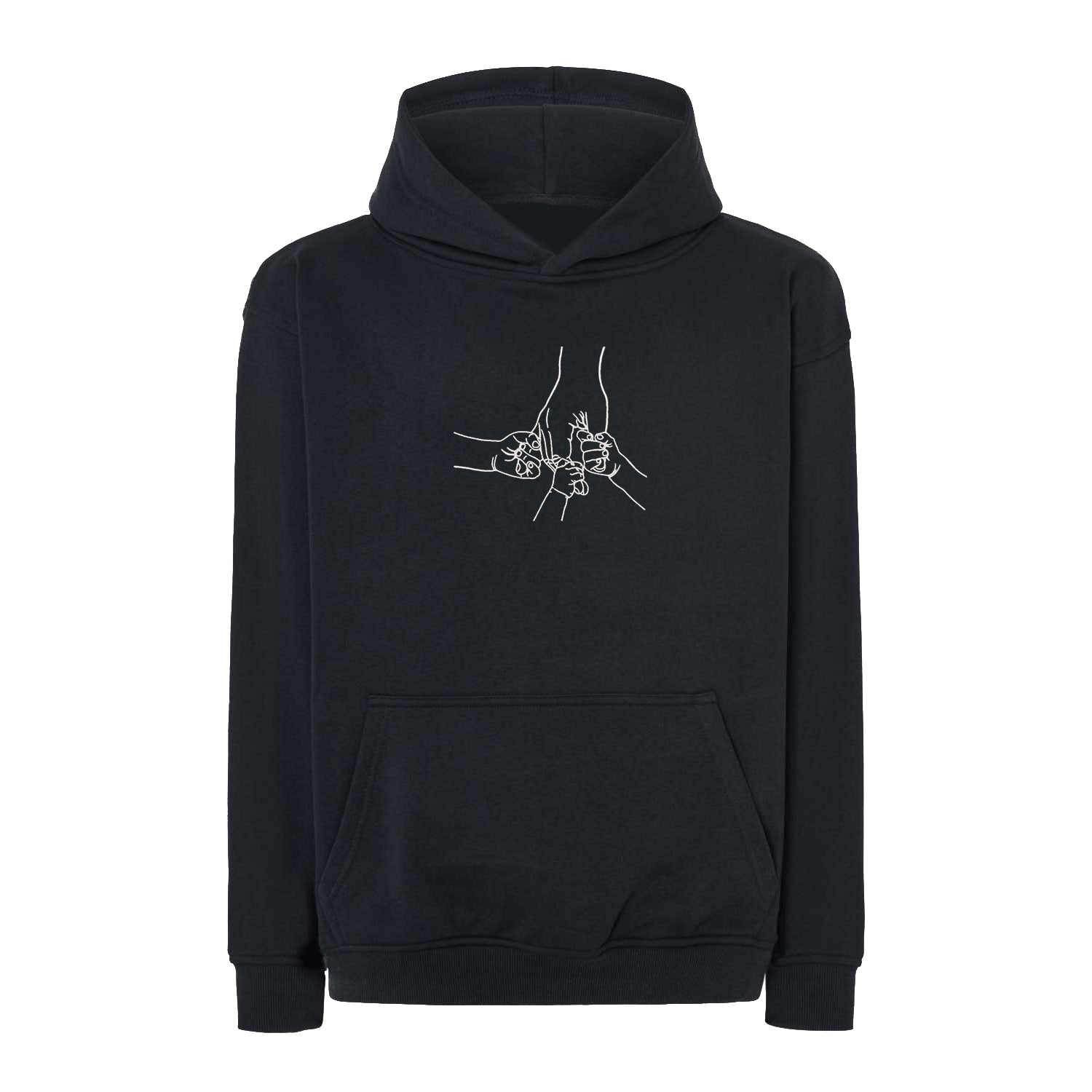 Bluza oversize z haftem „Father and Three Kids Hands” | Personalizowany prezent dla taty Haft z radości