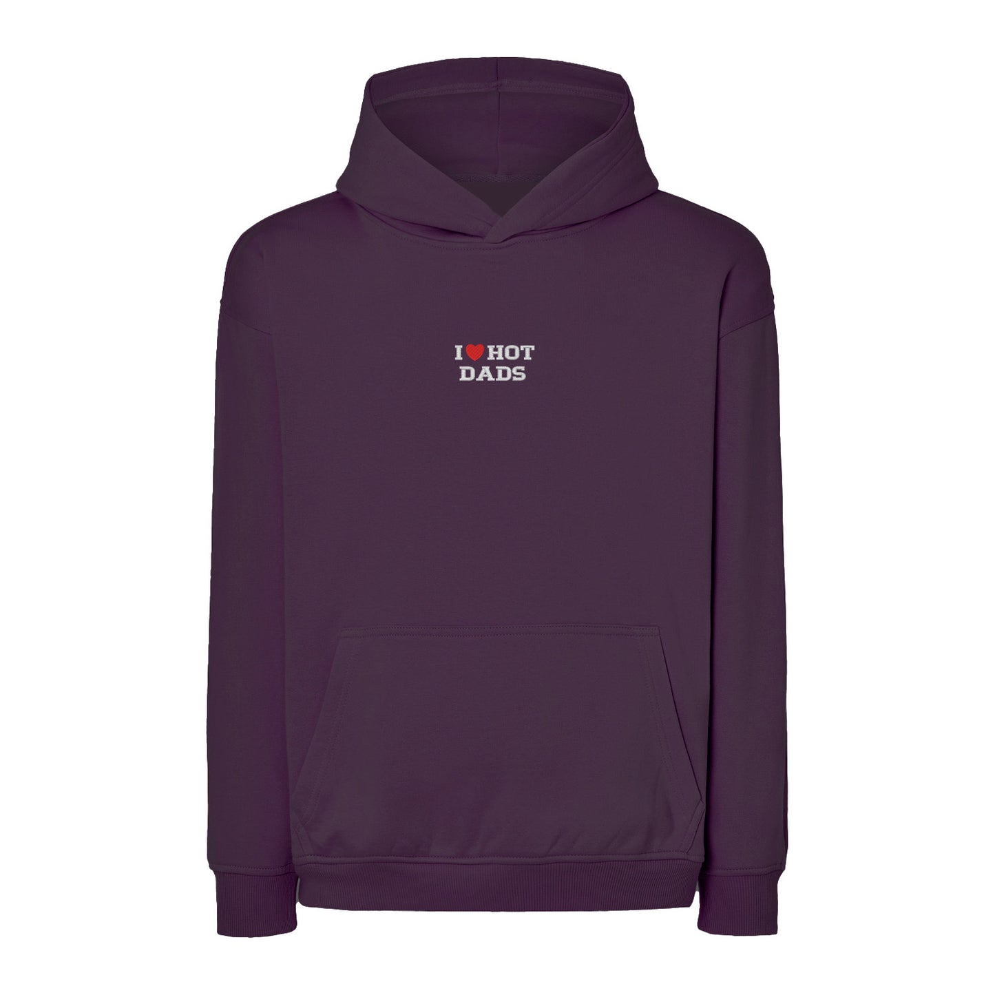 Bluza I LOVE HOT DADS z haftem – klasyczna, z kapturem lub oversize Haft z radości - nadruki i haft na odzieży Warszawa
