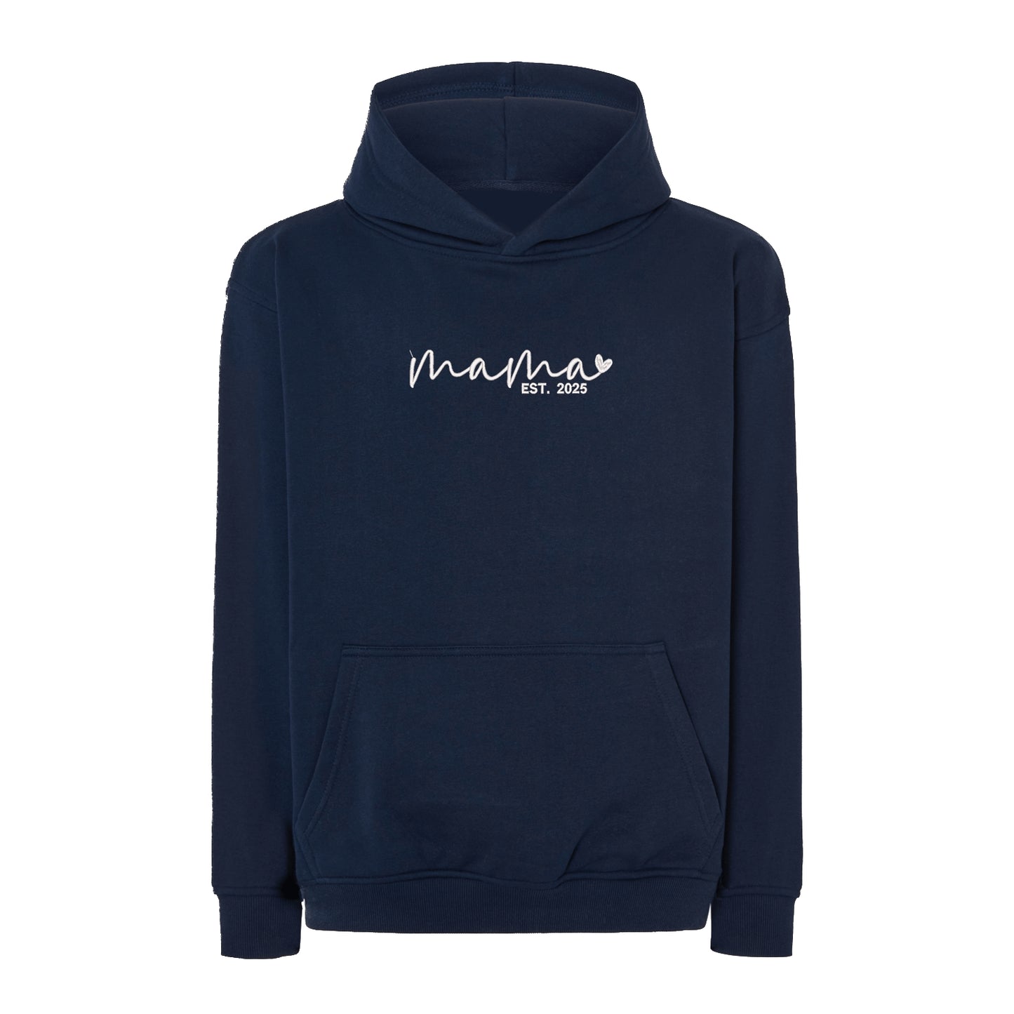 Bluza z haftem Mama Est – personalizowany wzór dla świeżo upieczonych mam Haft z radości - nadruki i haft na odzieży Warszawa