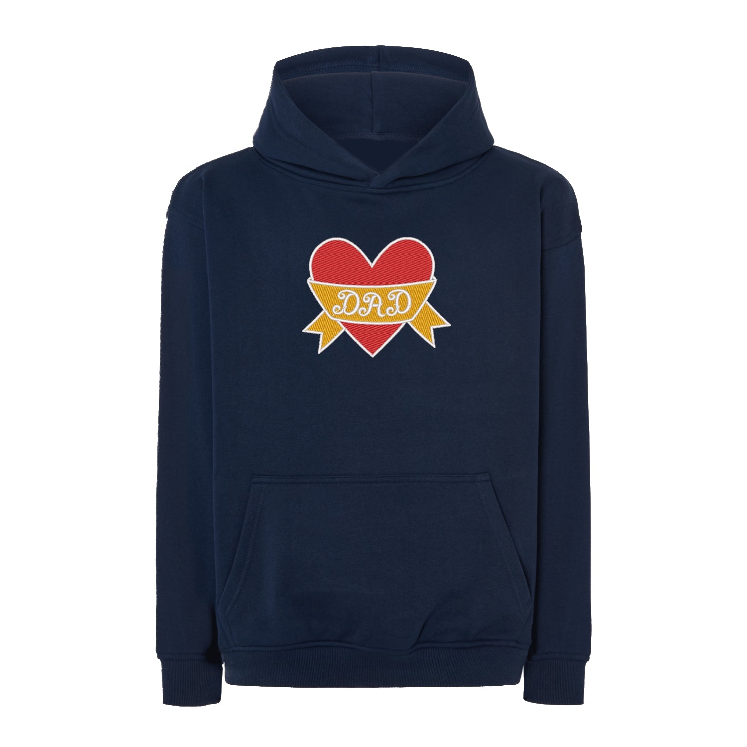 Bluza oversize „Dad Heart Tattoo” z haftem – stylowy prezent dla taty | Odzież z haftem komputerowym Haft z radości