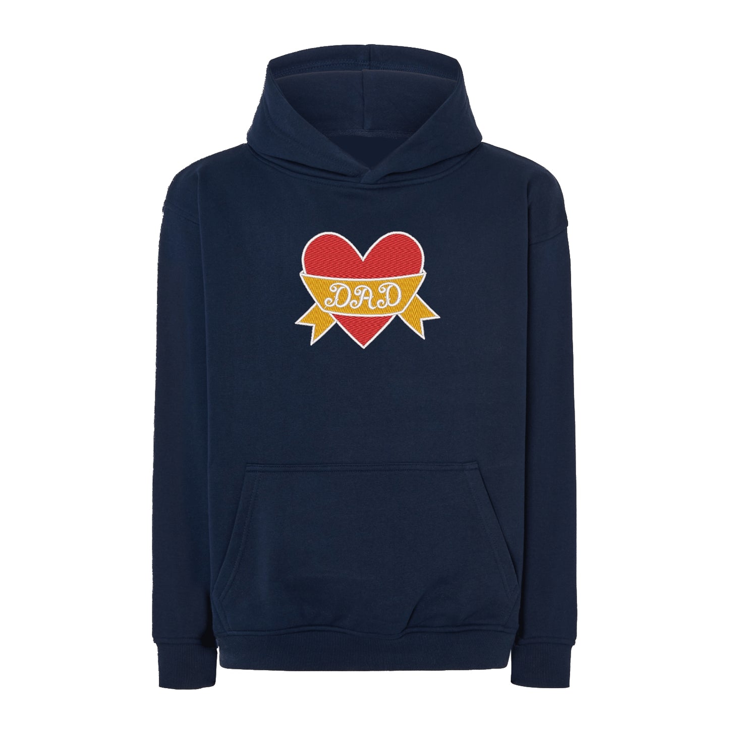 Bluza oversize „Dad Heart Tattoo” z haftem – stylowy prezent dla taty | Odzież z haftem komputerowym