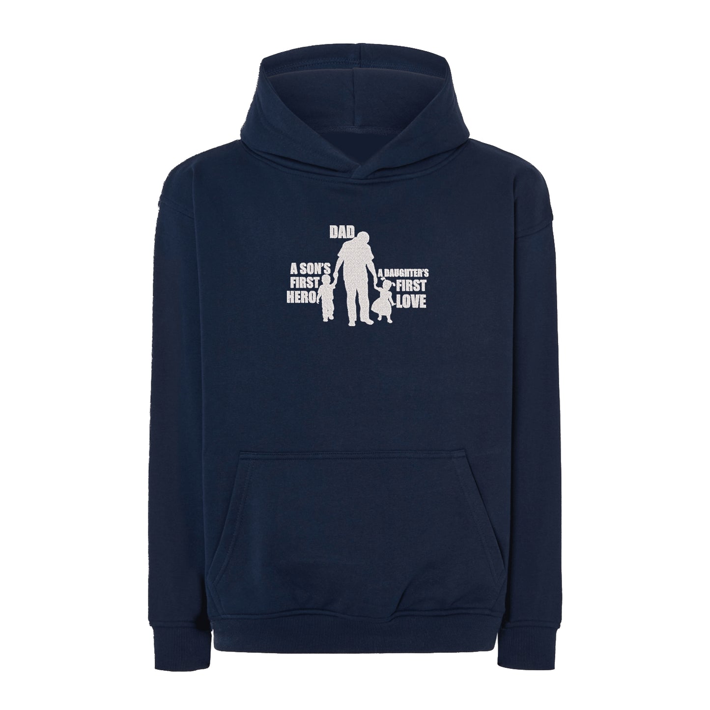 Bluza oversize z haftem „Dad: A Son’s First Hero, A Daughter’s First Love” – Prezent dla Taty