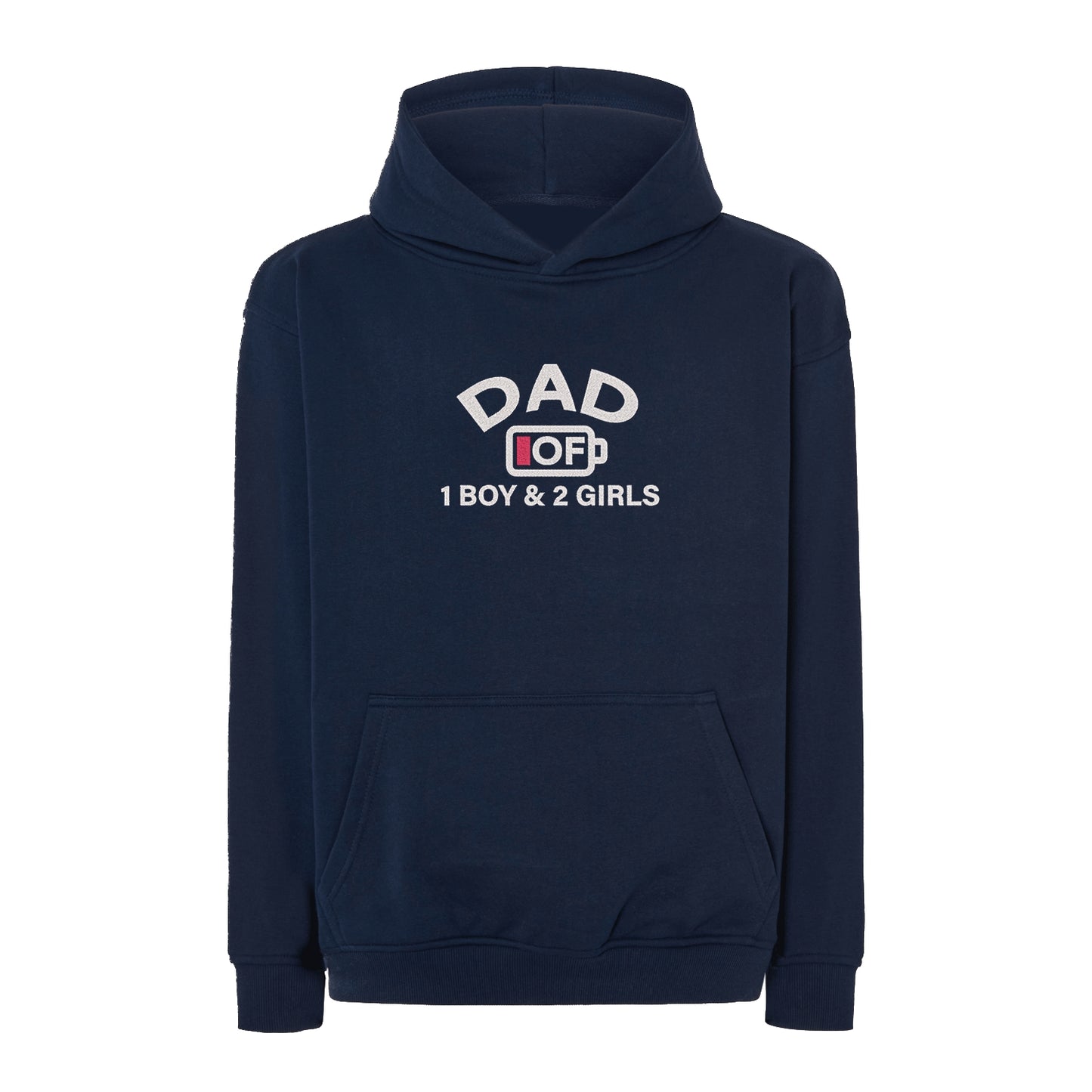 Bluza oversize „Dad of 1 Boy & 2 Girls” z haftem – prezent dla taty trójki dzieci | Bluza dla dumnego ojca