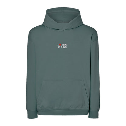 Bluza I LOVE HOT DADS z haftem – klasyczna, z kapturem lub oversize Haft z radości - nadruki i haft na odzieży Warszawa