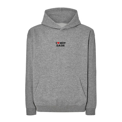 Bluza I LOVE HOT DADS z haftem – klasyczna, z kapturem lub oversize Haft z radości - nadruki i haft na odzieży Warszawa