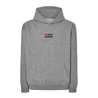 Bluza I LOVE HOT MOMS z haftem – klasyczna, z kapturem lub oversize Haft z radości - nadruki i haft na odzieży Warszawa