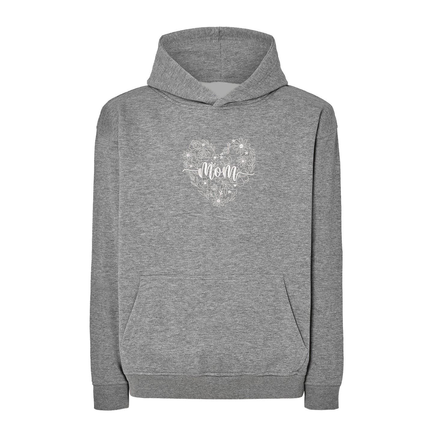 Bluza damska z haftem “Mom Heart Floral Embroidery Designs” – oversize, z kapturem lub bez Haft z radości - nadruki i haft na odzieży Warszawa