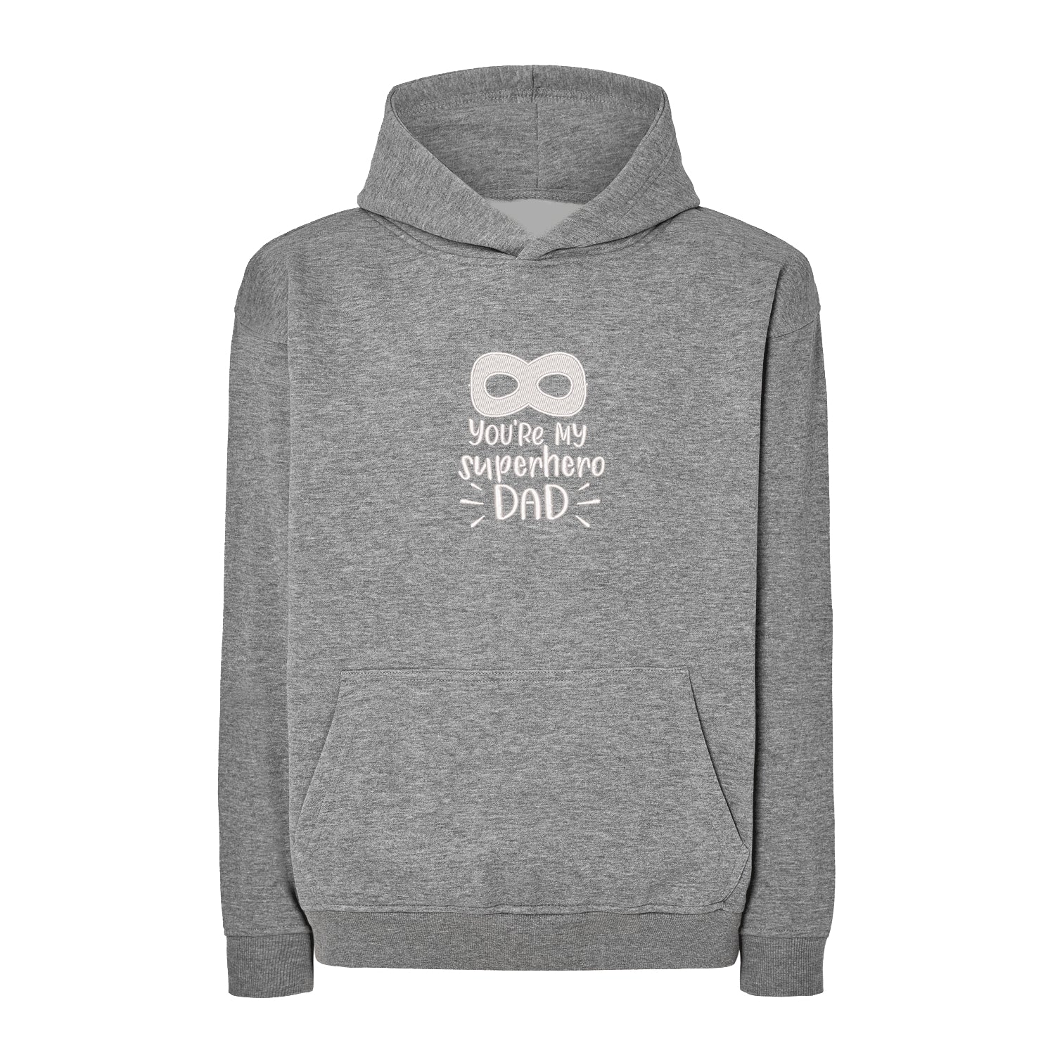 Bluza „You're My Superhero Dad” z haftem komputerowym – wyjątkowa bluza dla taty, dostępna w kroju bez kaptura, z kapturem i oversize Haft z radości - nadruki i haft na odzieży Warszawa