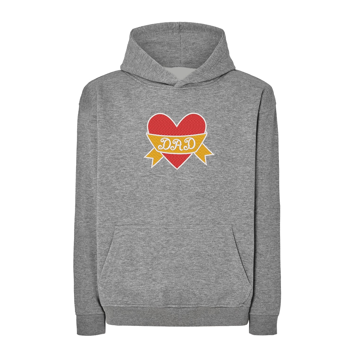 Bluza oversize „Dad Heart Tattoo” z haftem – stylowy prezent dla taty | Odzież z haftem komputerowym