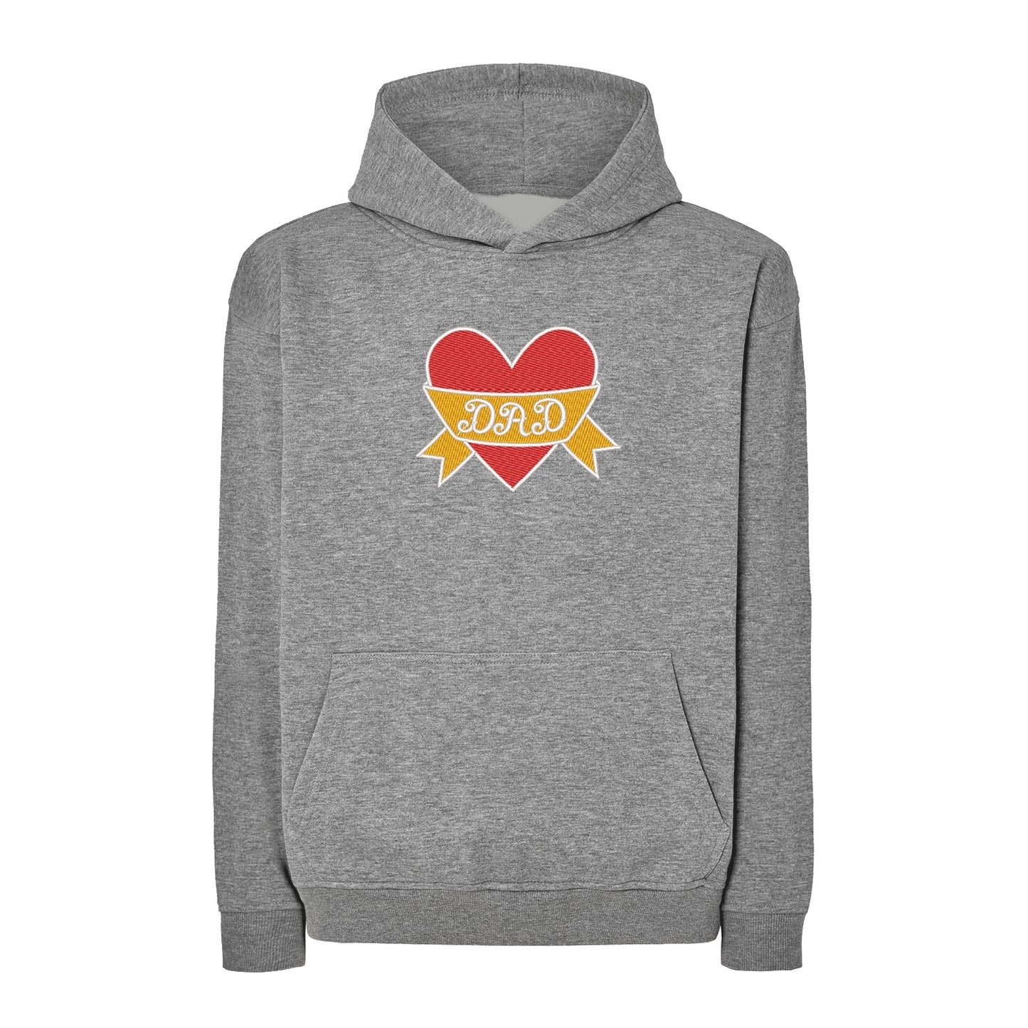 Bluza oversize „Dad Heart Tattoo” z haftem – stylowy prezent dla taty | Odzież z haftem komputerowym