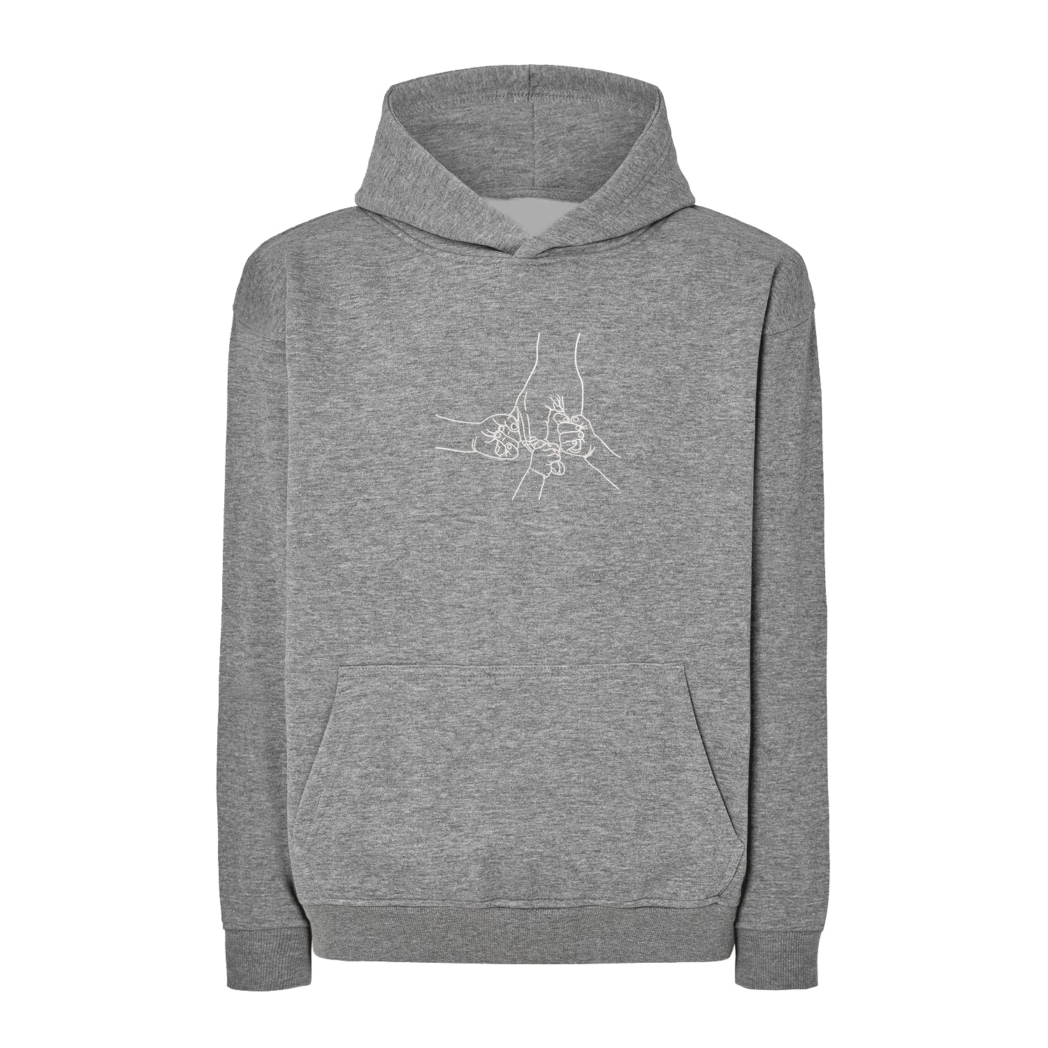 Bluza oversize z haftem „Father and Three Kids Hands” | Personalizowany prezent dla taty