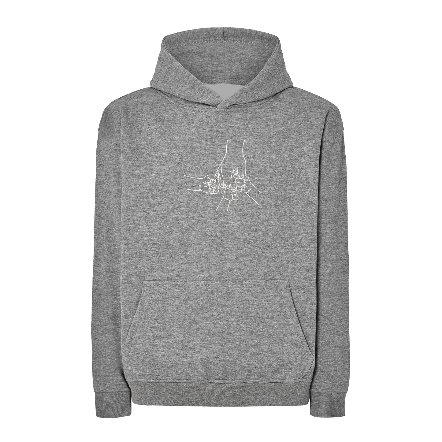 Bluza oversize z haftem „Father and Three Kids Hands” | Personalizowany prezent dla taty