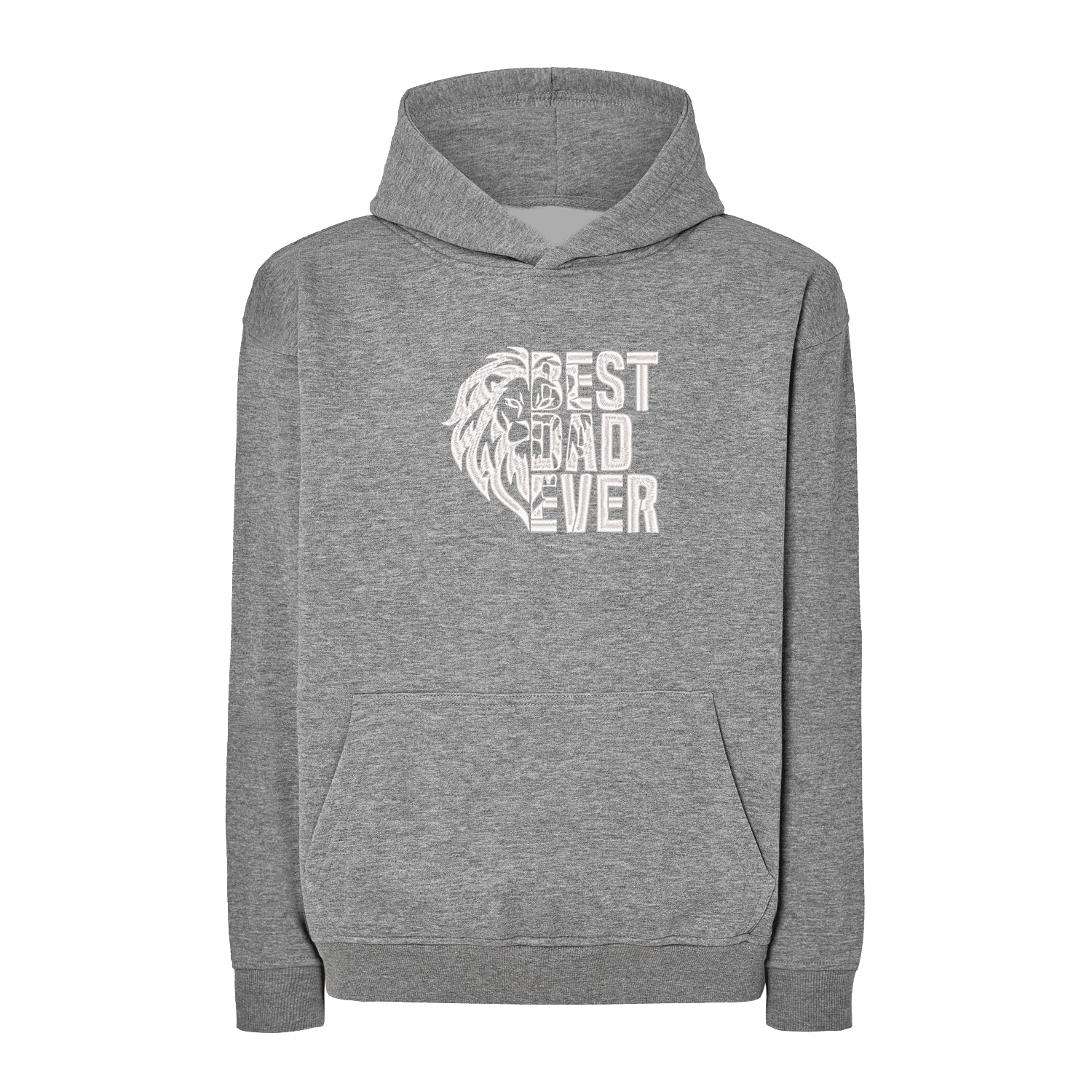 Bluza oversize "Lion Best Dad Ever" z haftem | Prezent dla najlepszego taty | Haft komputerowy Haft z radości