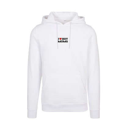 Bluza I LOVE HOT MOMS z haftem – klasyczna, z kapturem lub oversize Haft z radości - nadruki i haft na odzieży Warszawa