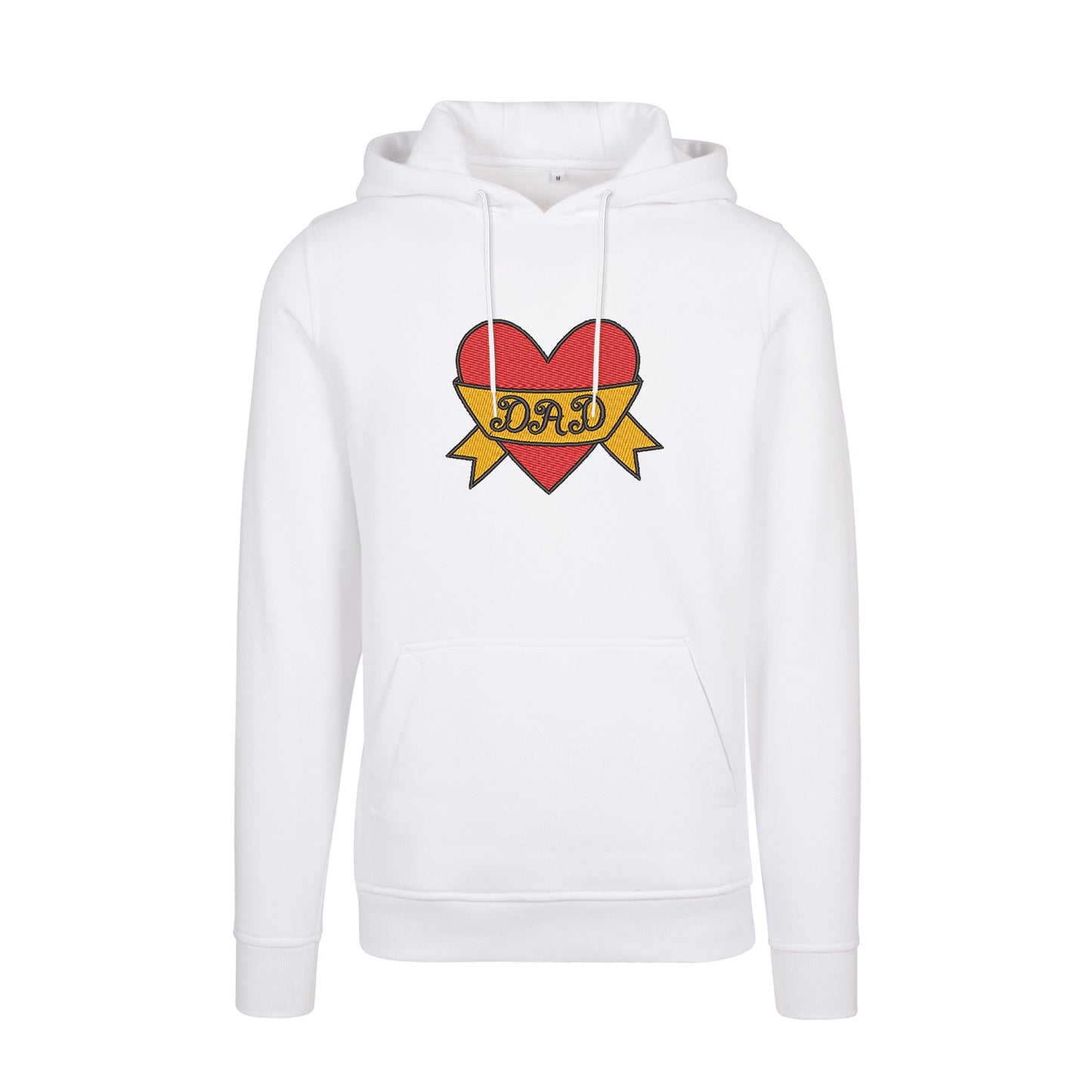 Bluza z kapturem „Dad Heart Tattoo” z haftem – stylowy prezent dla taty | Odzież z haftem komputerowym