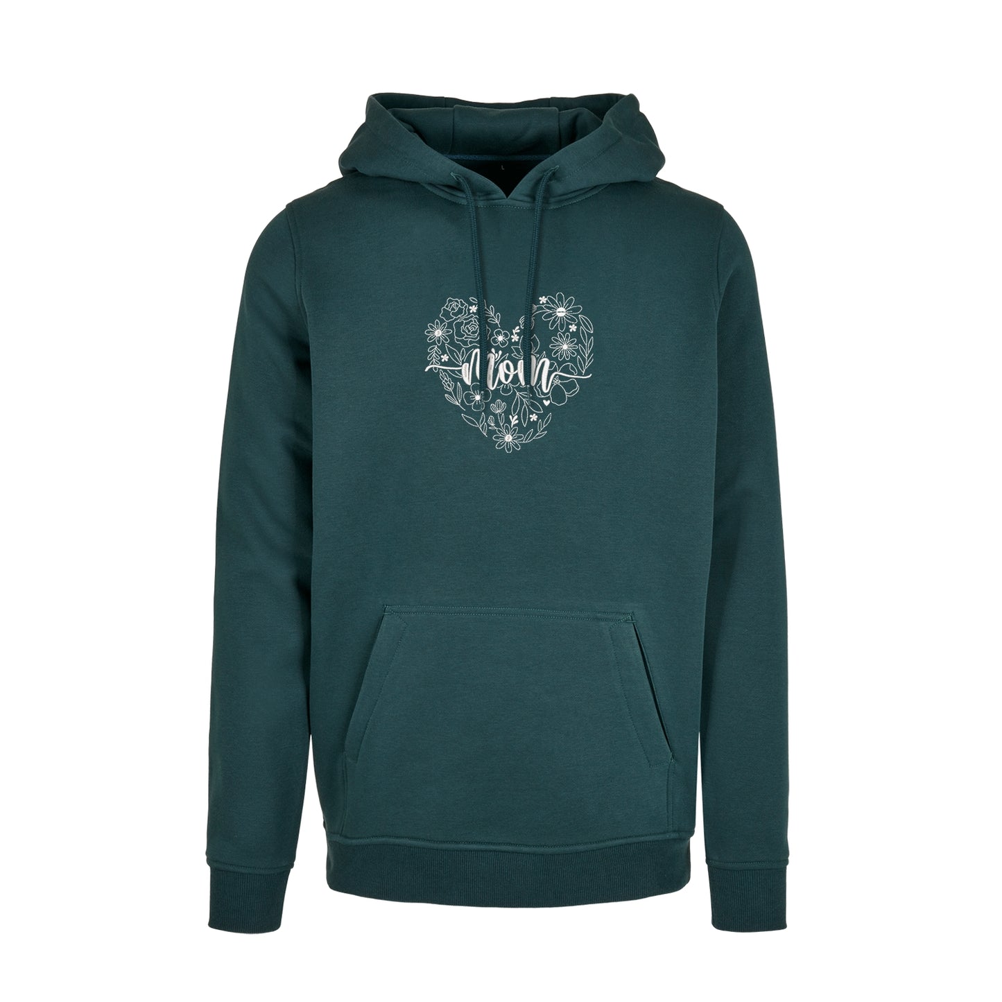 Bluza damska z haftem “Mom Heart Floral Embroidery Designs” – oversize, z kapturem lub bez Haft z radości - nadruki i haft na odzieży Warszawa